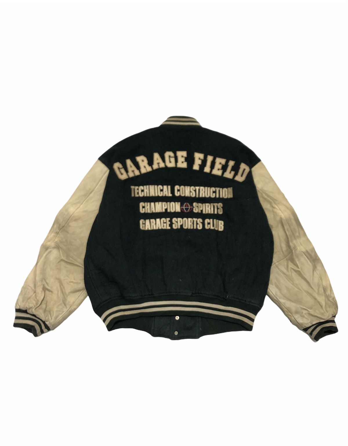 image of Garage Magazine x Varsity Jacket Vj10 Garage Field Techinal Contruction Varsity Jacket in Green (Si