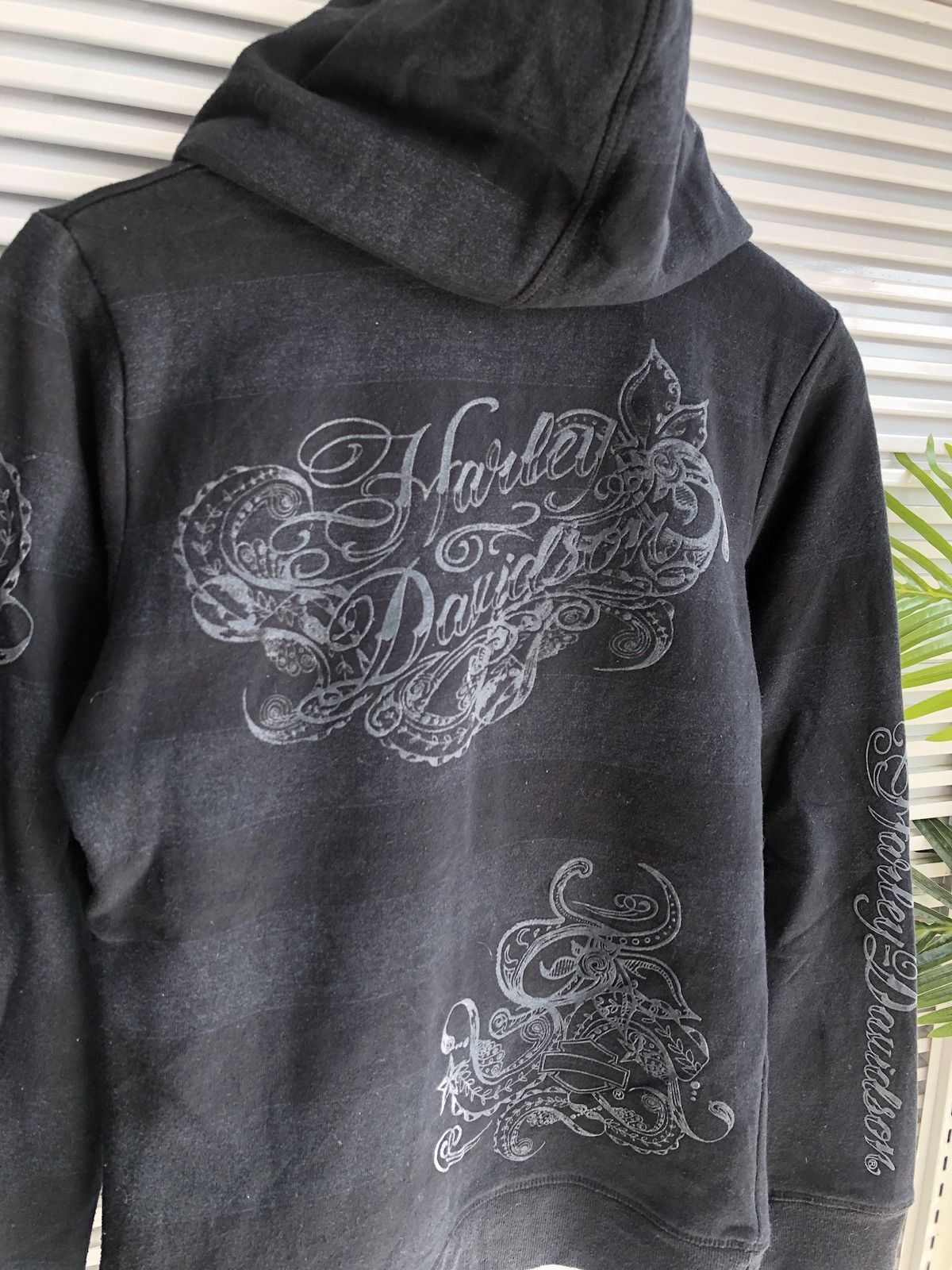 Harley Davidson Y2k Harley Davidson Floral Chrome Design Zipper Hoodie Size S / US 4 / IT 40 - 4 Thumbnail