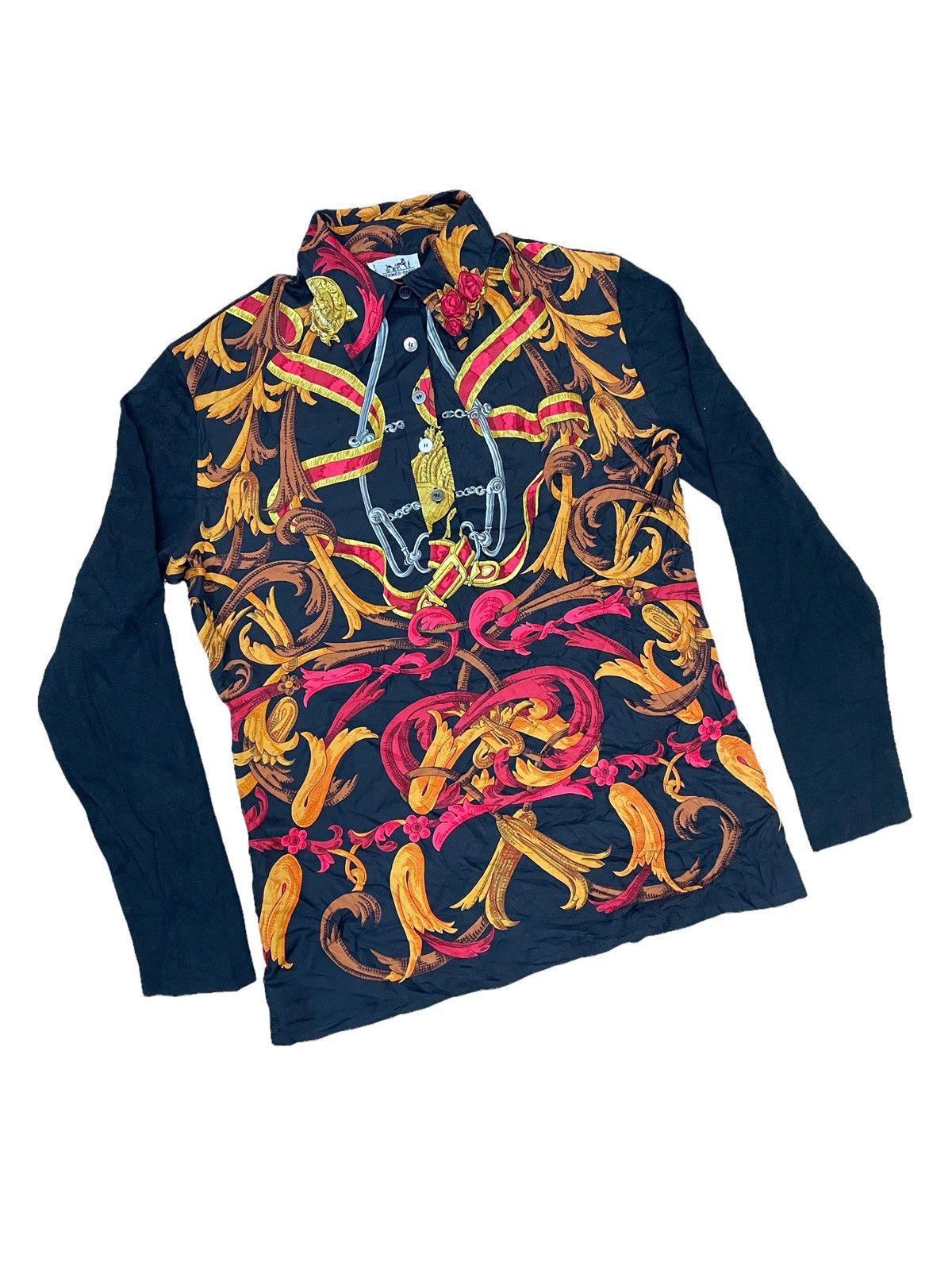 Hermes Hermes Paris Polo T 100% Silk & Cotton Longsleeve Size US M / EU 48-50 / 2 - 8 Thumbnail