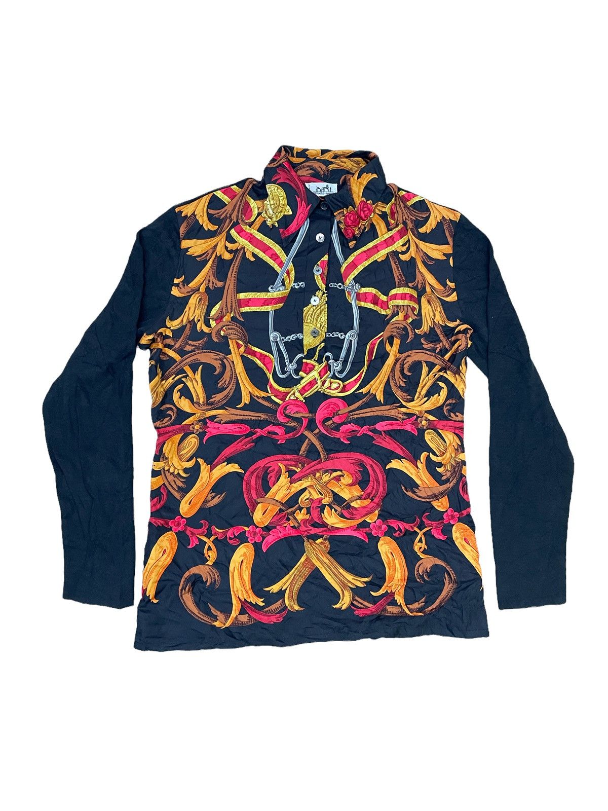 Hermes Hermes Paris Polo T 100% Silk & Cotton Longsleeve Size US M / EU 48-50 / 2 - 1 Thumbnail