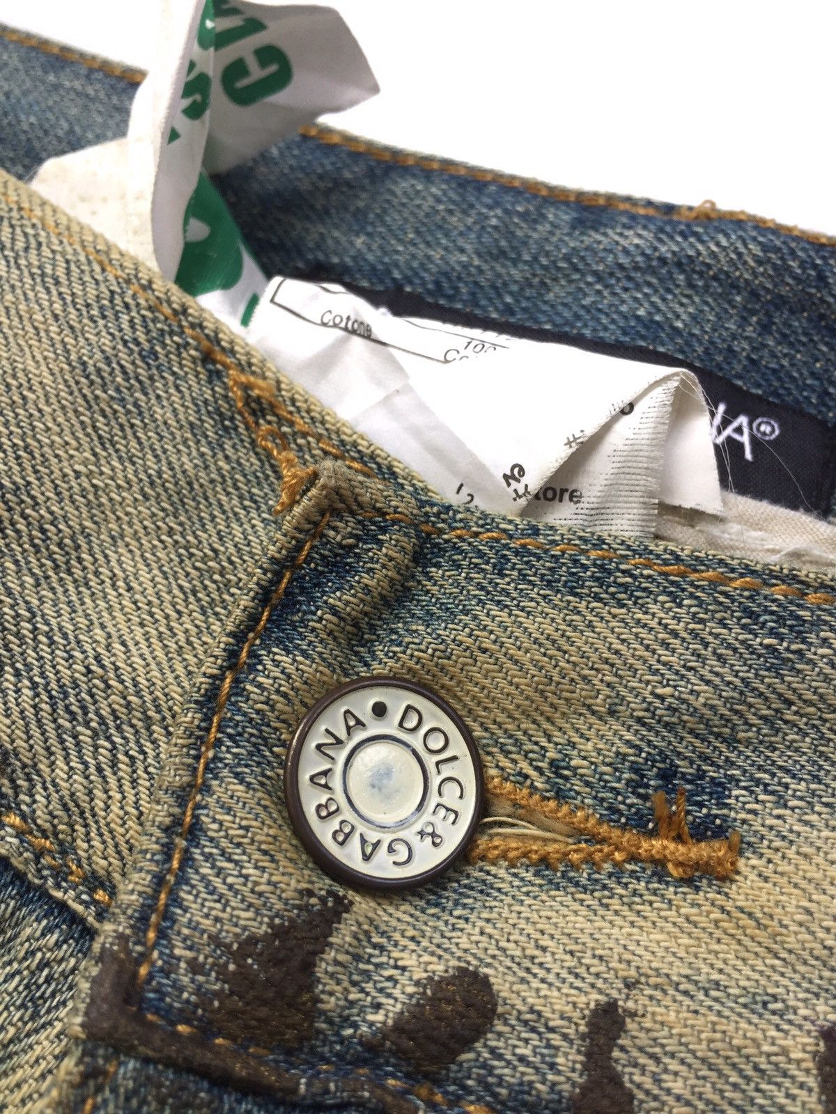 Dolce & Gabbana D&G Paint Splatted Distressed Pattern Denim Size US 35 - 20 Thumbnail