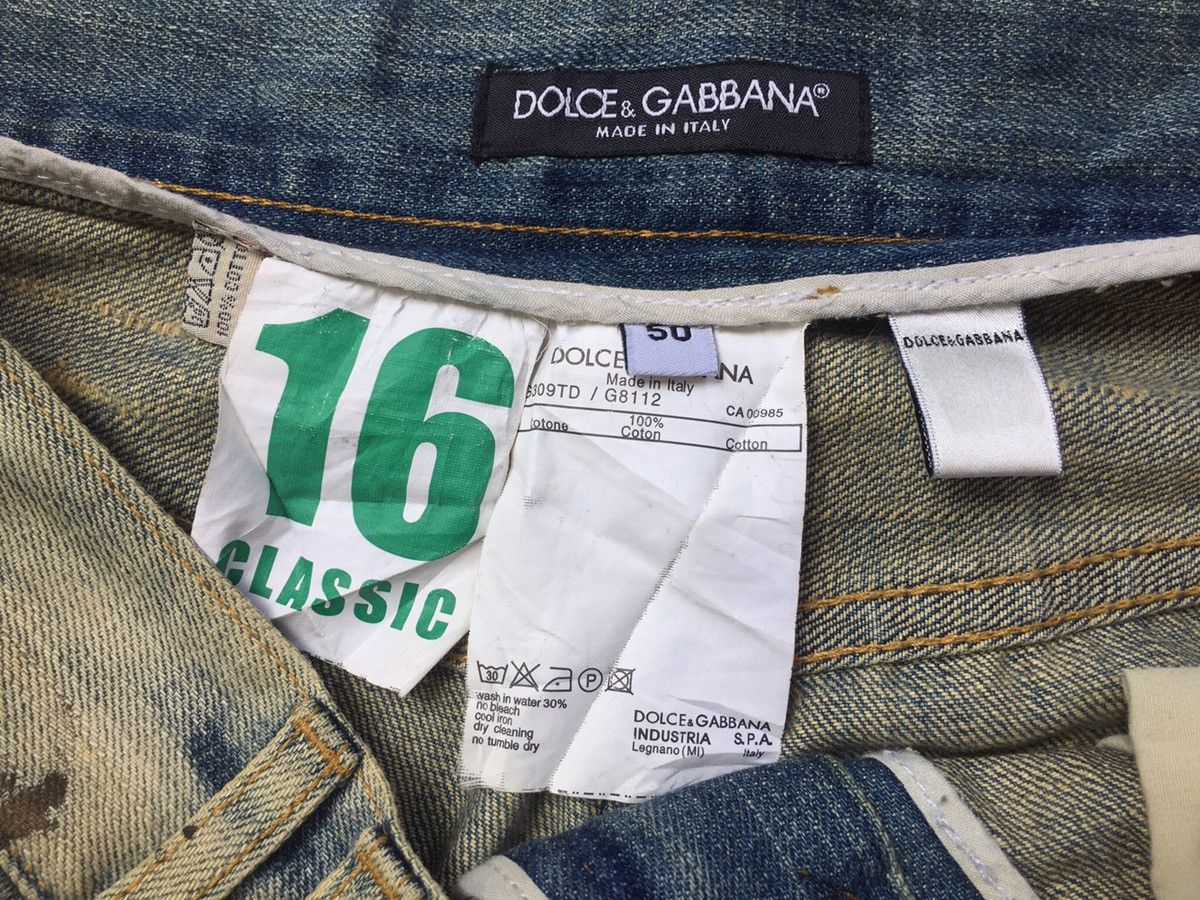 Dolce & Gabbana D&G Paint Splatted Distressed Pattern Denim Size US 35 - 19 Thumbnail