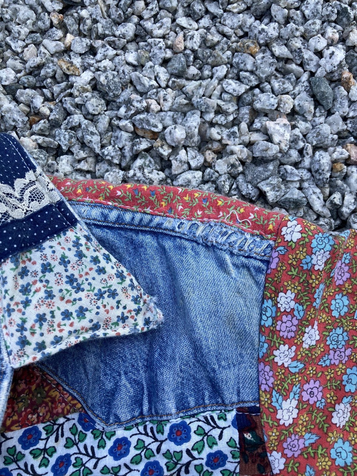 Vintage × Wrangler Vintage Wrangler Patchwork Denim Shirt Size US M / EU 48-50 / 2 - 8 Thumbnail