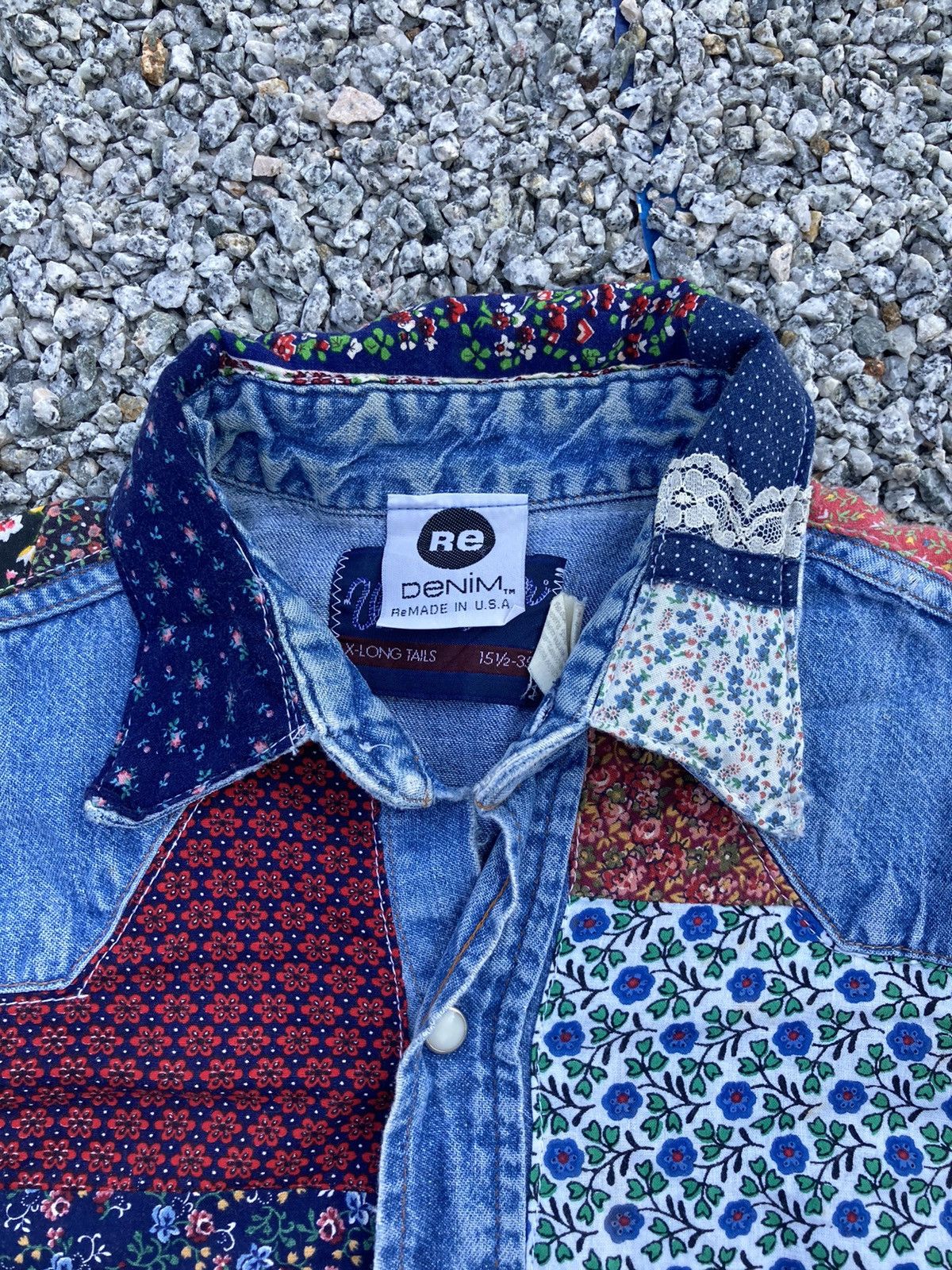Vintage × Wrangler Vintage Wrangler Patchwork Denim Shirt Size US M / EU 48-50 / 2 - 5 Thumbnail