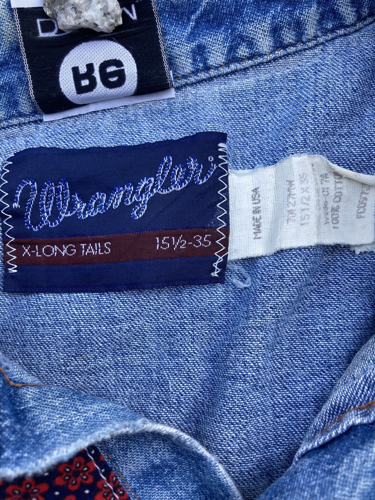 Vintage × Wrangler Vintage Wrangler Patchwork Denim Shirt Size US M / EU 48-50 / 2 - 11 Thumbnail