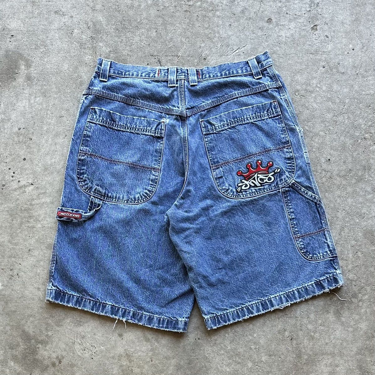 Vintage Vintage 00s JNCO Crown Spell Out Logo Carpenter Baggy Jorts ...