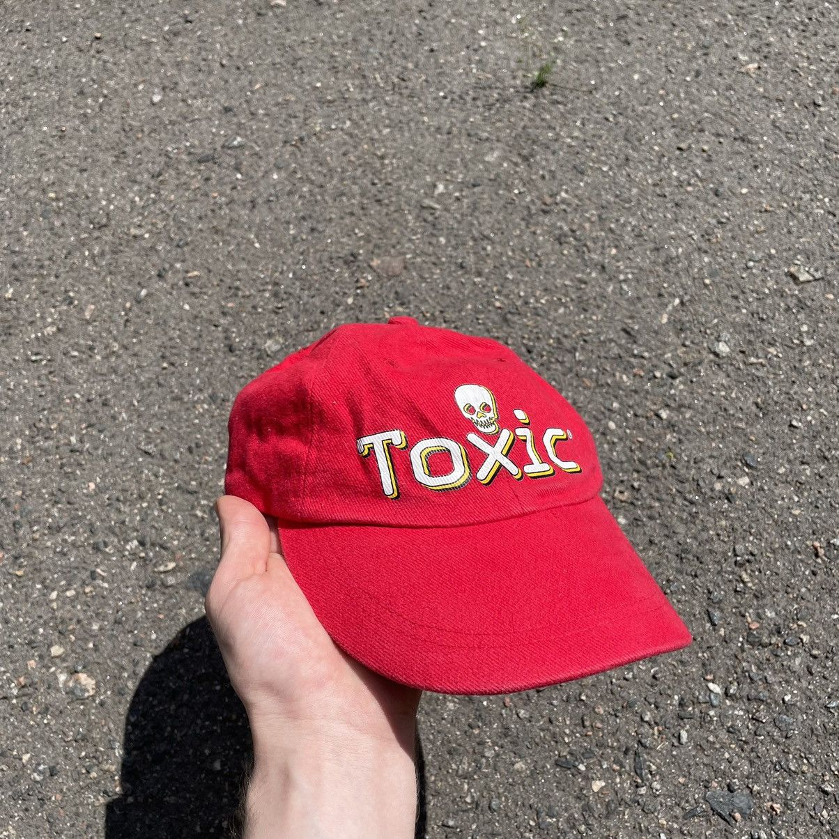 Vintage Vintage 90s Red Toxic Humor Cap Hat Streetwear Oversized OS Size ONE SIZE - 2 Thumbnail