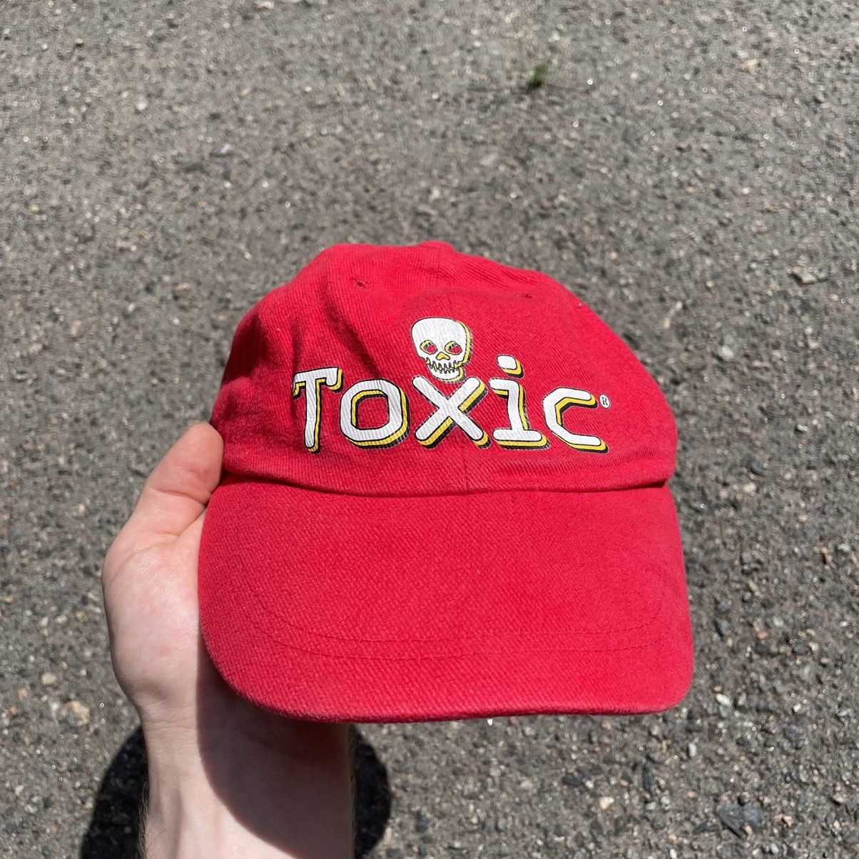 Vintage Vintage 90s Red Toxic Humor Cap Hat Streetwear Oversized OS Size ONE SIZE - 1 Thumbnail