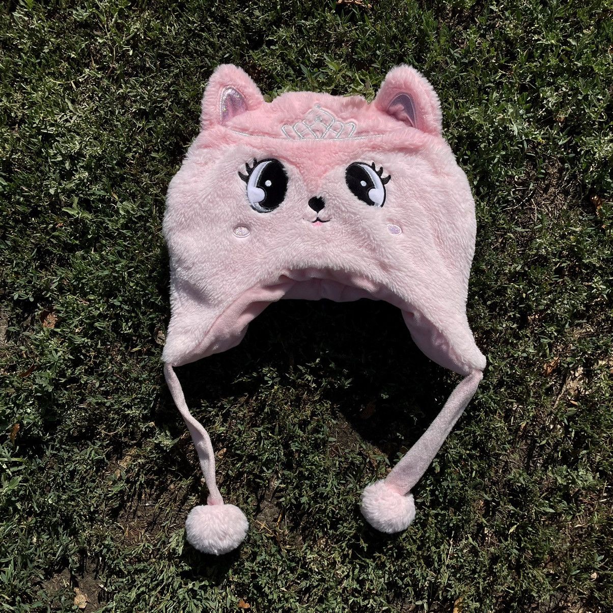 Vintage Vintage 90s Pink Mohair Cat Beanie Goth Y2K Faded Baggy OS Size ONE SIZE - 1 Thumbnail