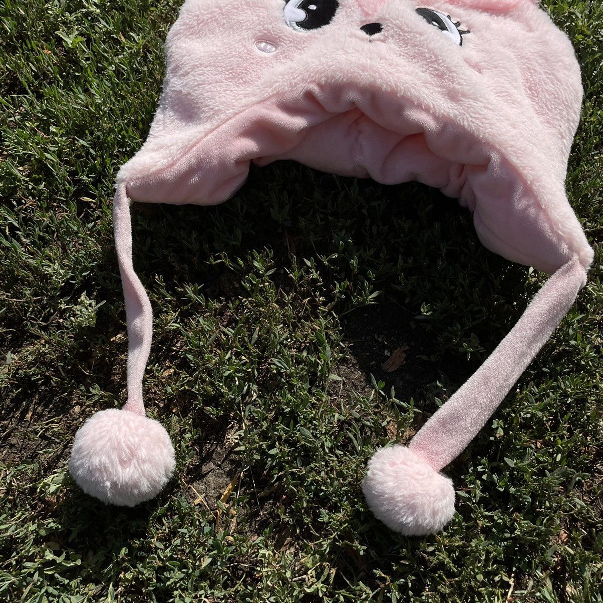 Vintage Vintage 90s Pink Mohair Cat Beanie Goth Y2K Faded Baggy OS Size ONE SIZE - 2 Thumbnail
