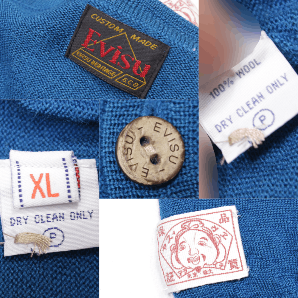 Evisu Wool Pocket Logo Cardigan Size US XL / EU 56 / 4 - 8 Thumbnail