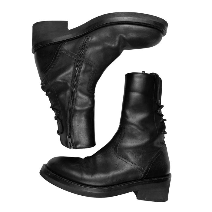 Ann Demeulemeester Backlace Corset Vitello Boots | Grailed