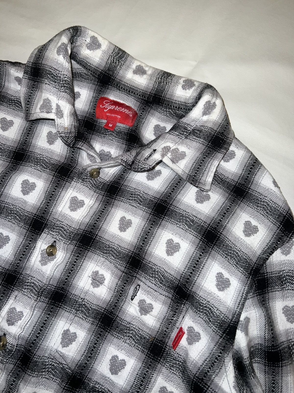 Supreme Supreme Hearts Plaid Flannel Button Shirt SS16 | Grailed