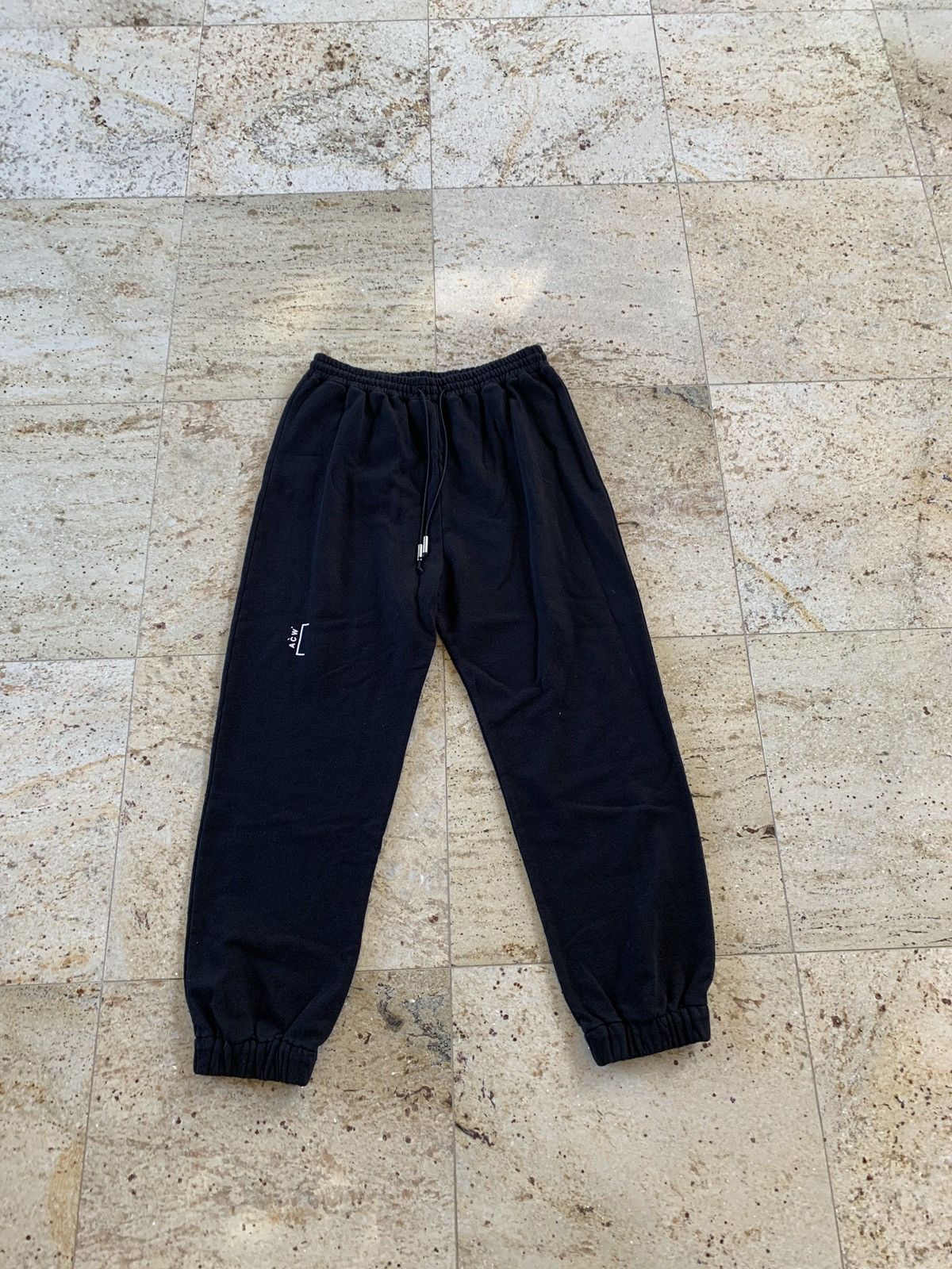 Image of A Cold Wall Casual Drawstring Logo Pants In Black, Men's (Size 36)