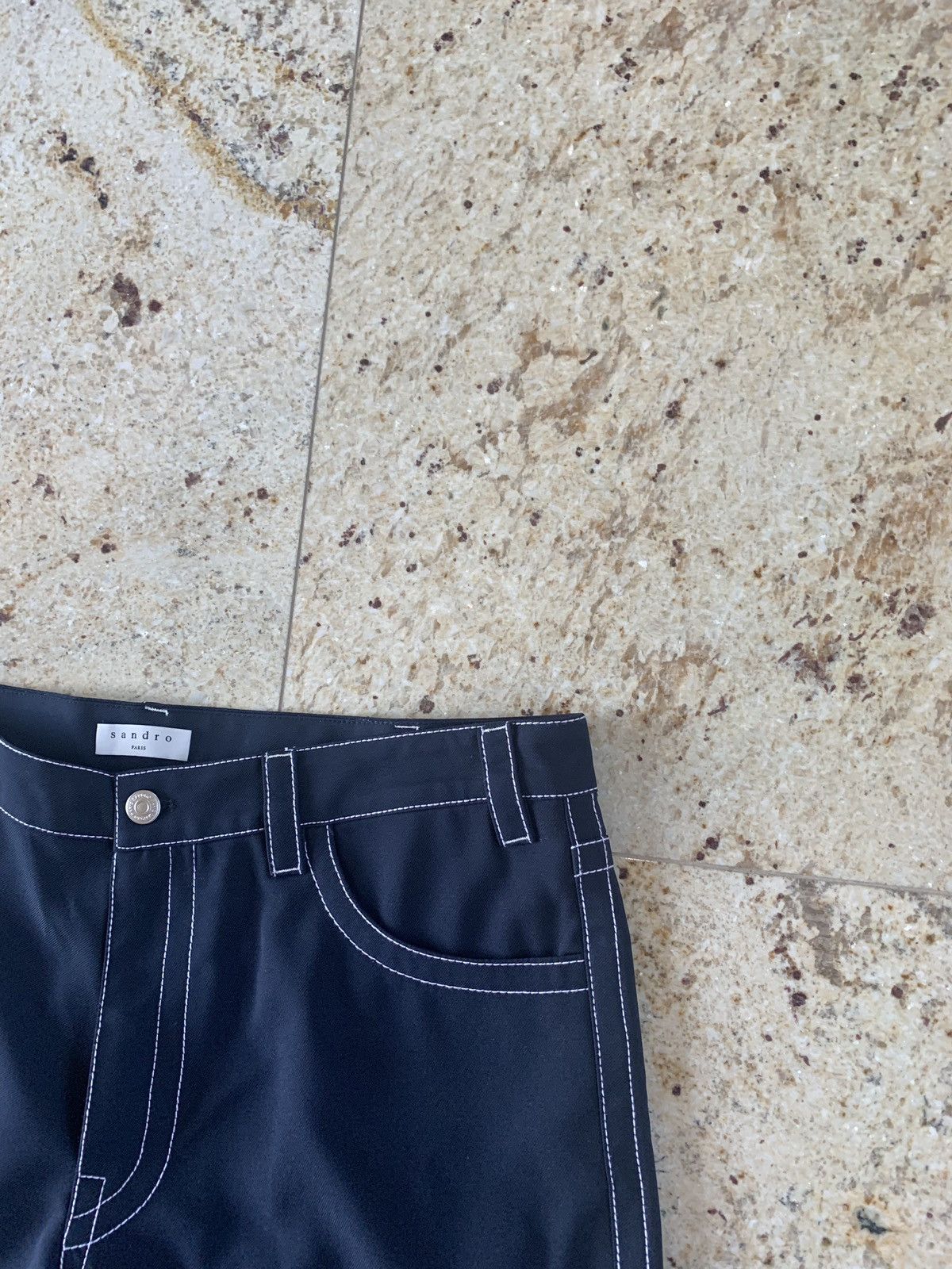 Sandro Casual Pants With Stitch Detail in Marine Size US 34 / EU 50 - 5 Thumbnail