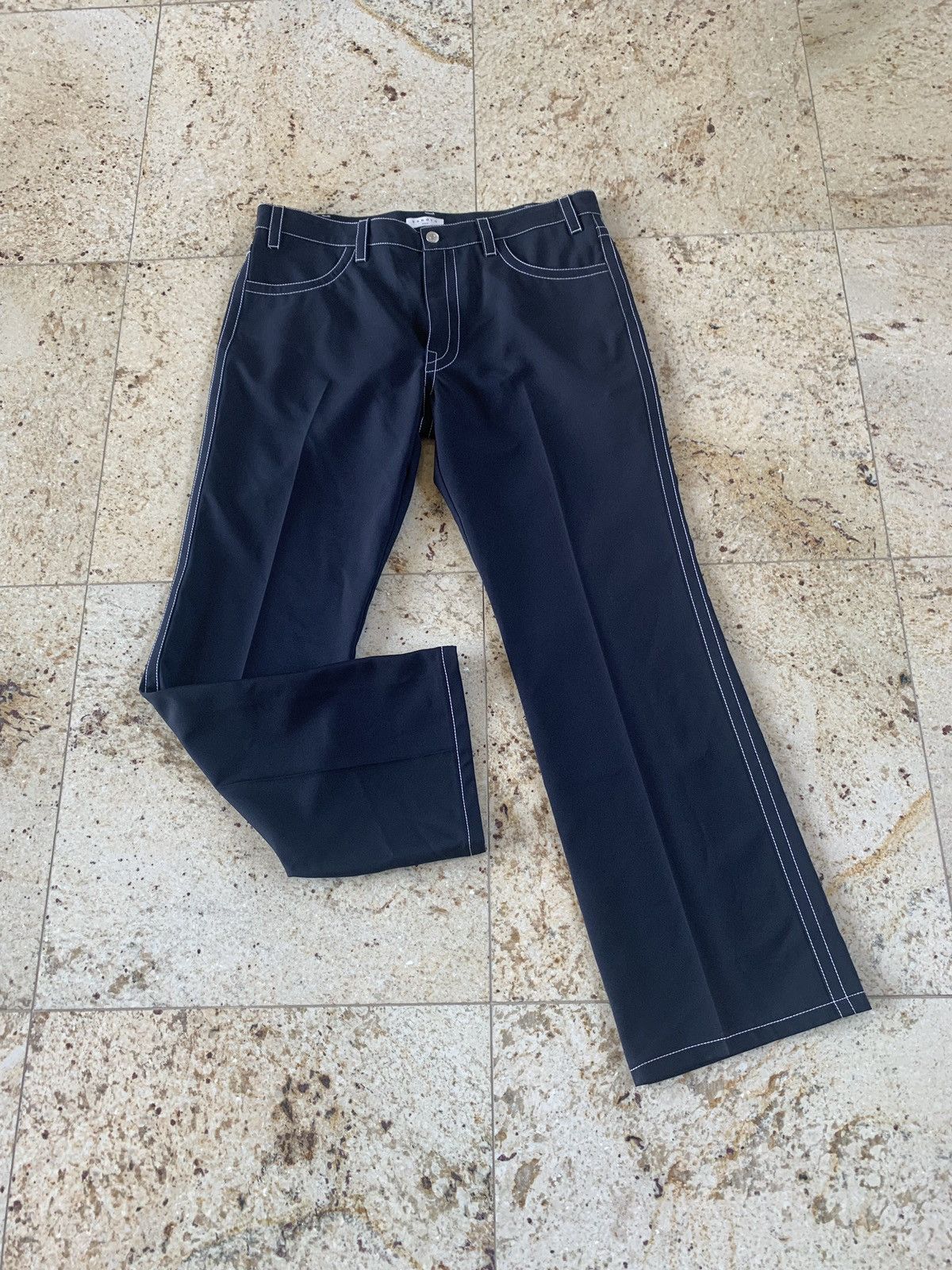 Sandro Casual Pants With Stitch Detail in Marine Size US 34 / EU 50 - 3 Thumbnail