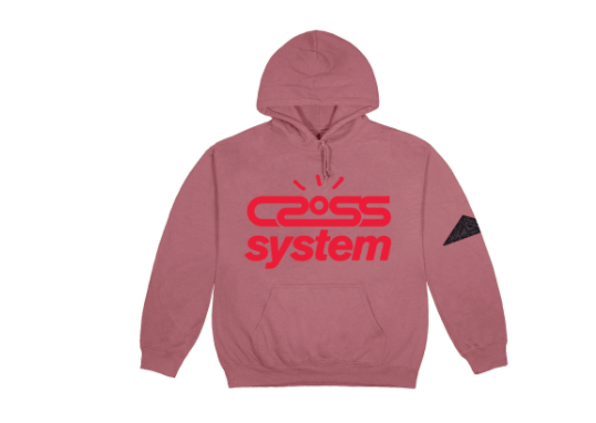 image of Travis Scott Cross System Hoodie in Rose, Men's (Size Medium)