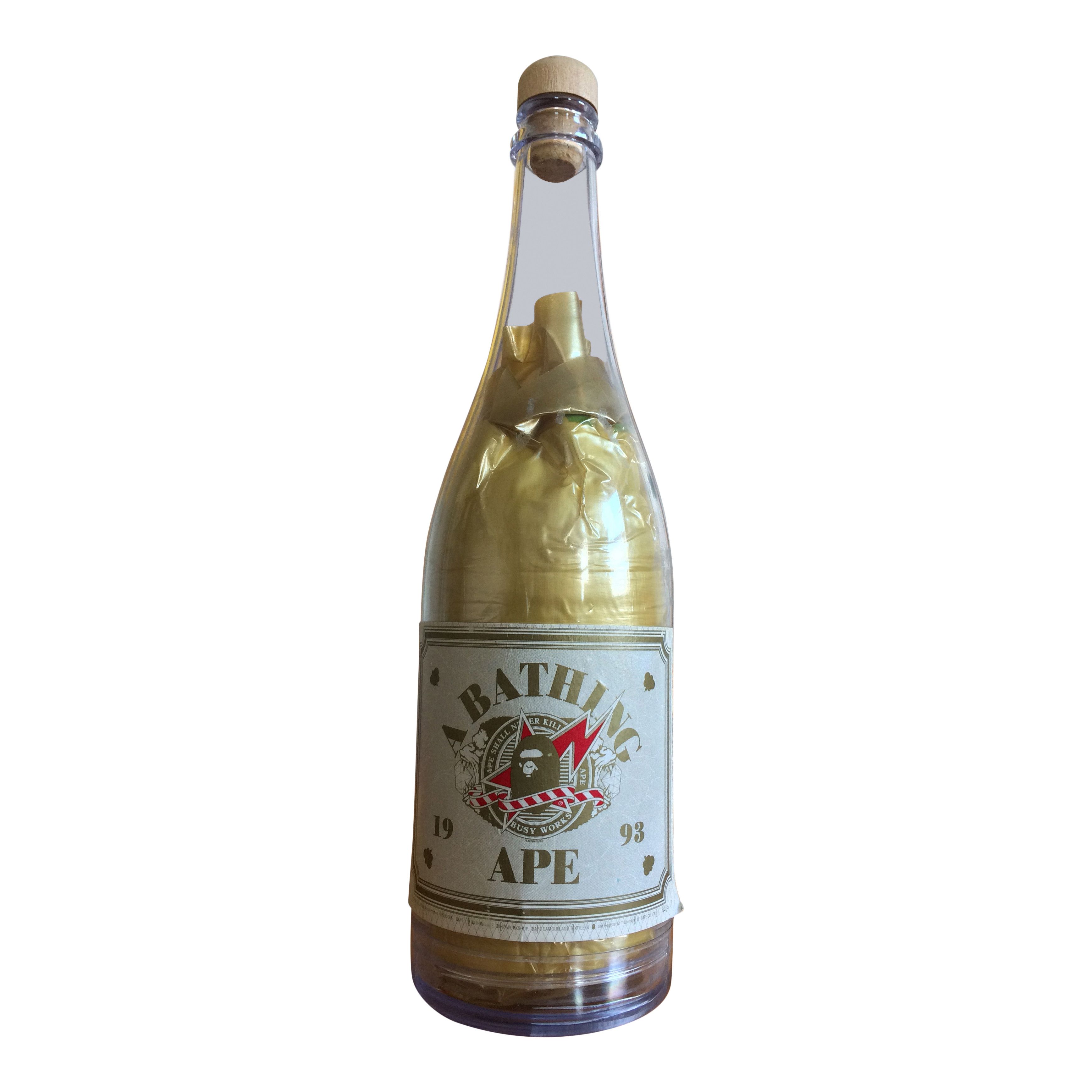 image of 2005 Bapexlusive Champagne Bottle+Shirt in White, Men's (Size Large)