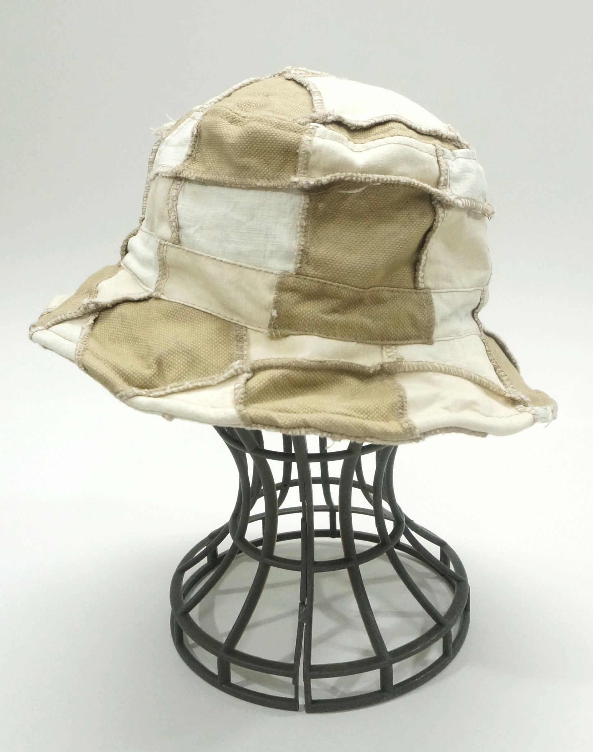 image of Vintage Japan Patchwork Bucket Hat in Beige Mix, Men's