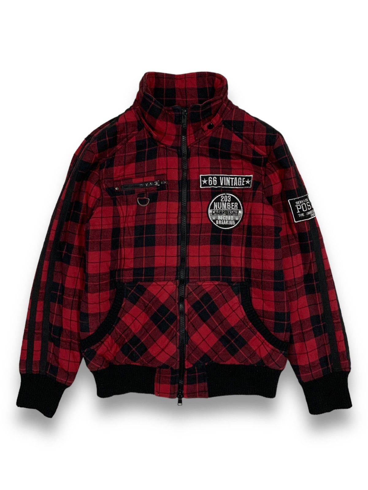Seditionaries Japanese Brand Sky Bomber Checked Patches Punk Style Jacket Size US M / EU 48-50 / 2 - 1 Thumbnail