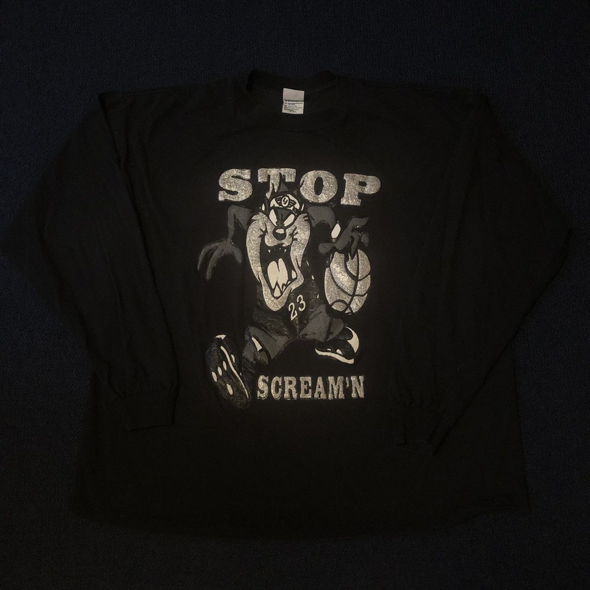 Vintage Vintage Looney Tunes Tazmanian Devil Stop Screamn Longsleeve Size US XL / EU 56 / 4 - 2 Thumbnail