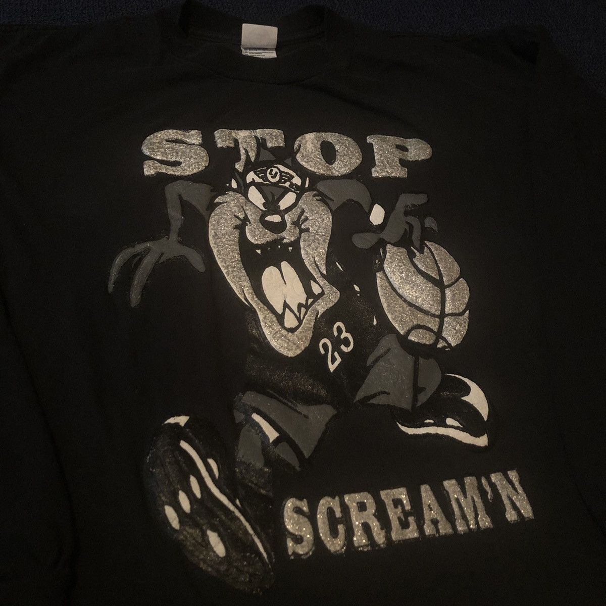 Vintage Vintage Looney Tunes Tazmanian Devil Stop Screamn Longsleeve Size US XL / EU 56 / 4 - 3 Thumbnail