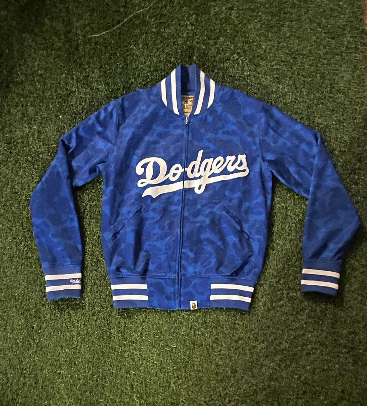 Bape x Mitchell & Ness Dodgers Jacket Blue