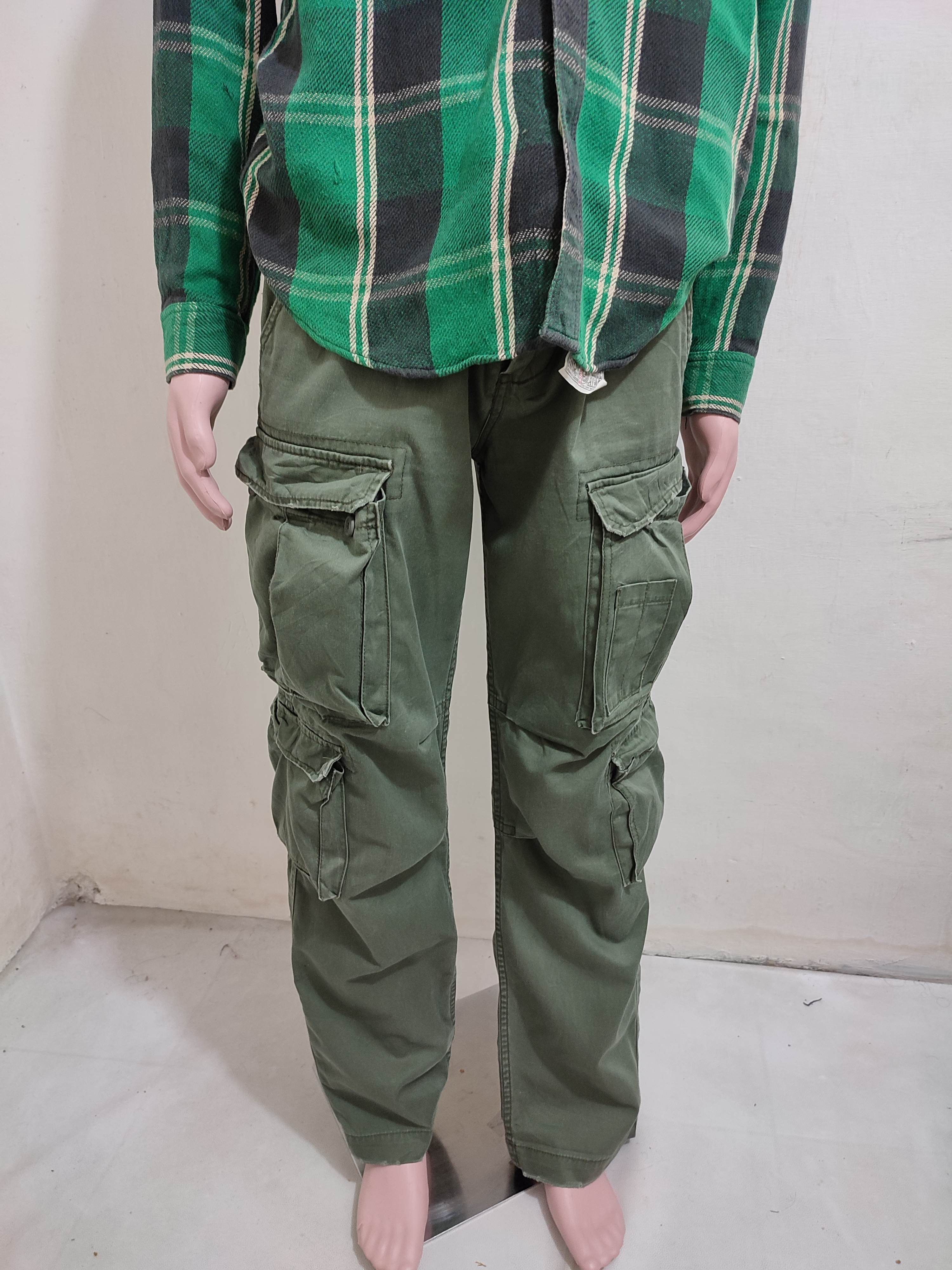 image of Real Crush Clothing Multipocket Cargo Tactical Pants in Olive, Men's (Size 34)