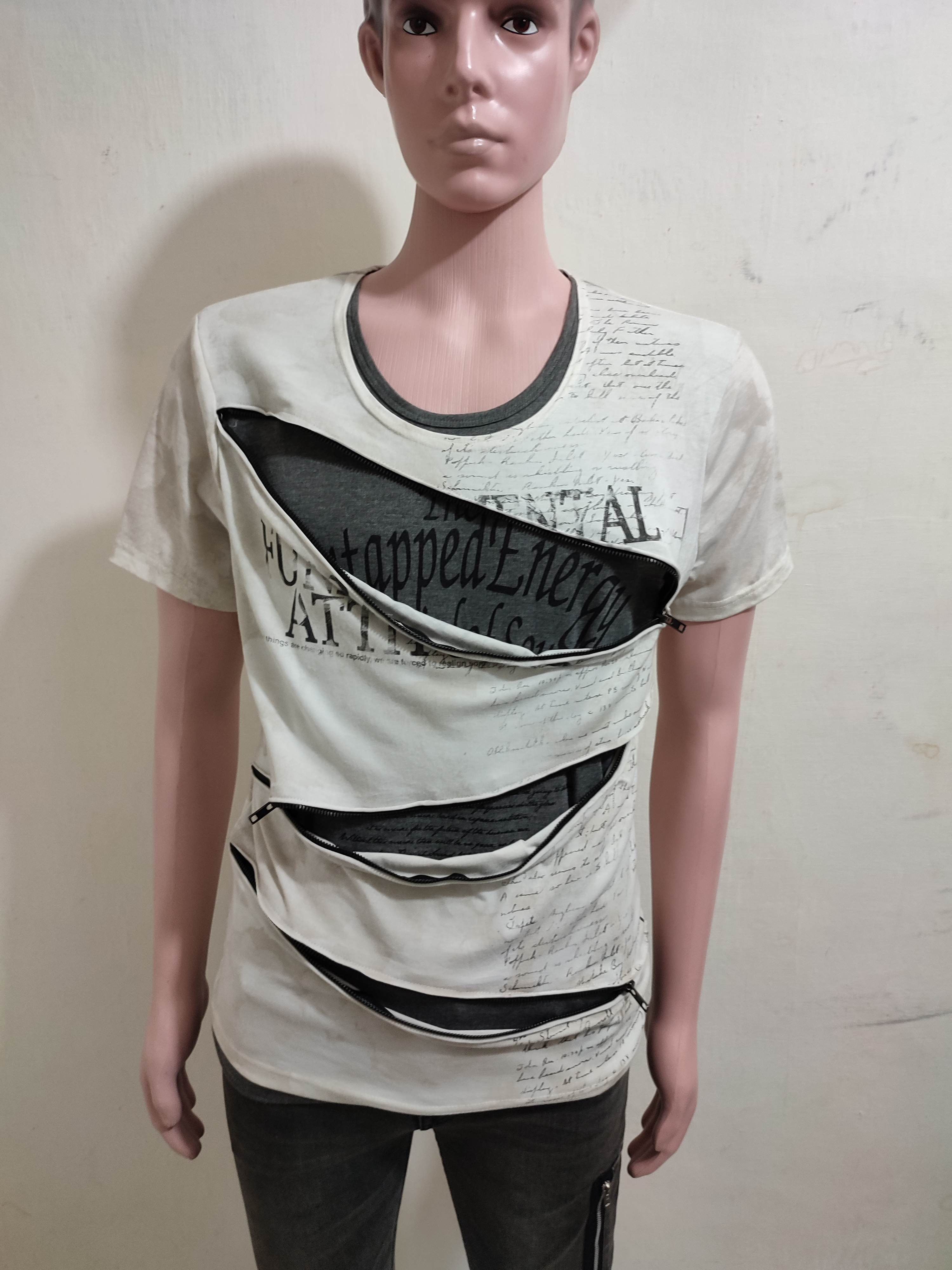 In The Attic × Japanese Brand 🔥In The Attic Japanese Multizipper Design Punk Tshirt Size US M / EU 48-50 / 2 - 2 Thumbnail