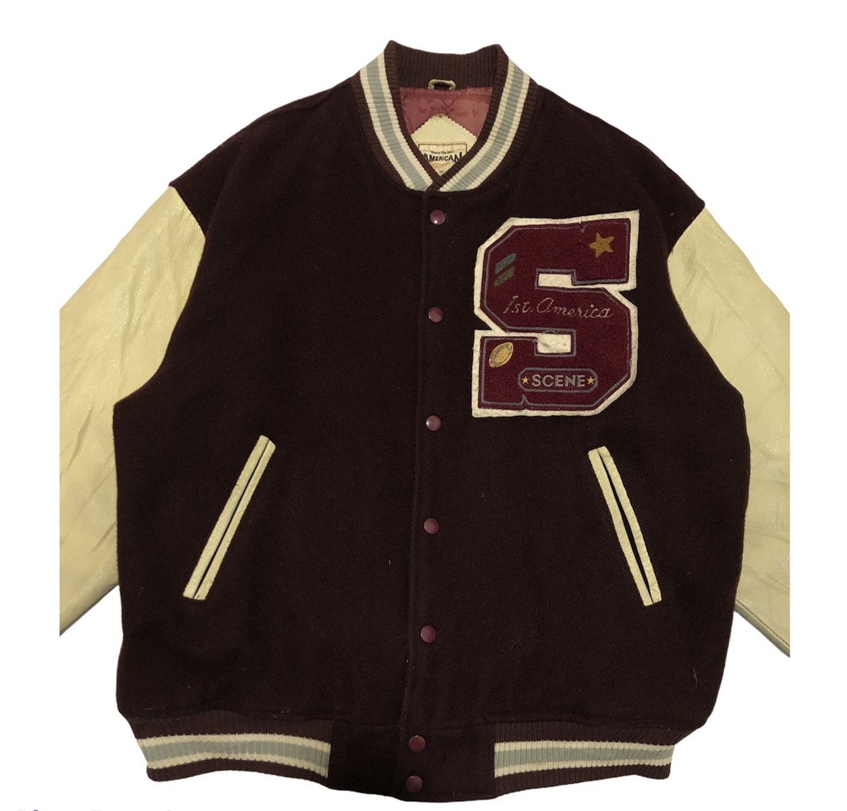 Vintage VJ33 American Answer Champs Big Logo Varsity Jacket Size US L / EU 52-54 / 3 - 3 Thumbnail