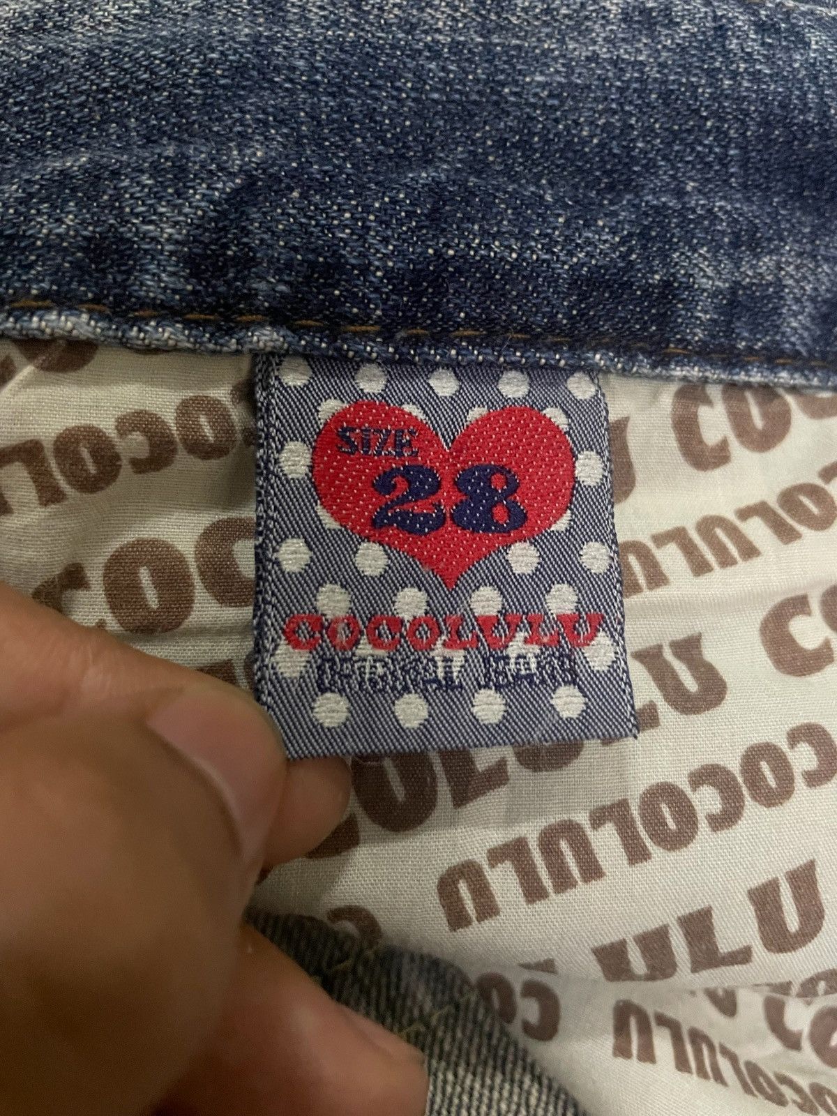 Japanese Brand Vintage Y2K Japanese Cocolulu Spellout Loose Cut Jeans Size US 33 - 15 Thumbnail