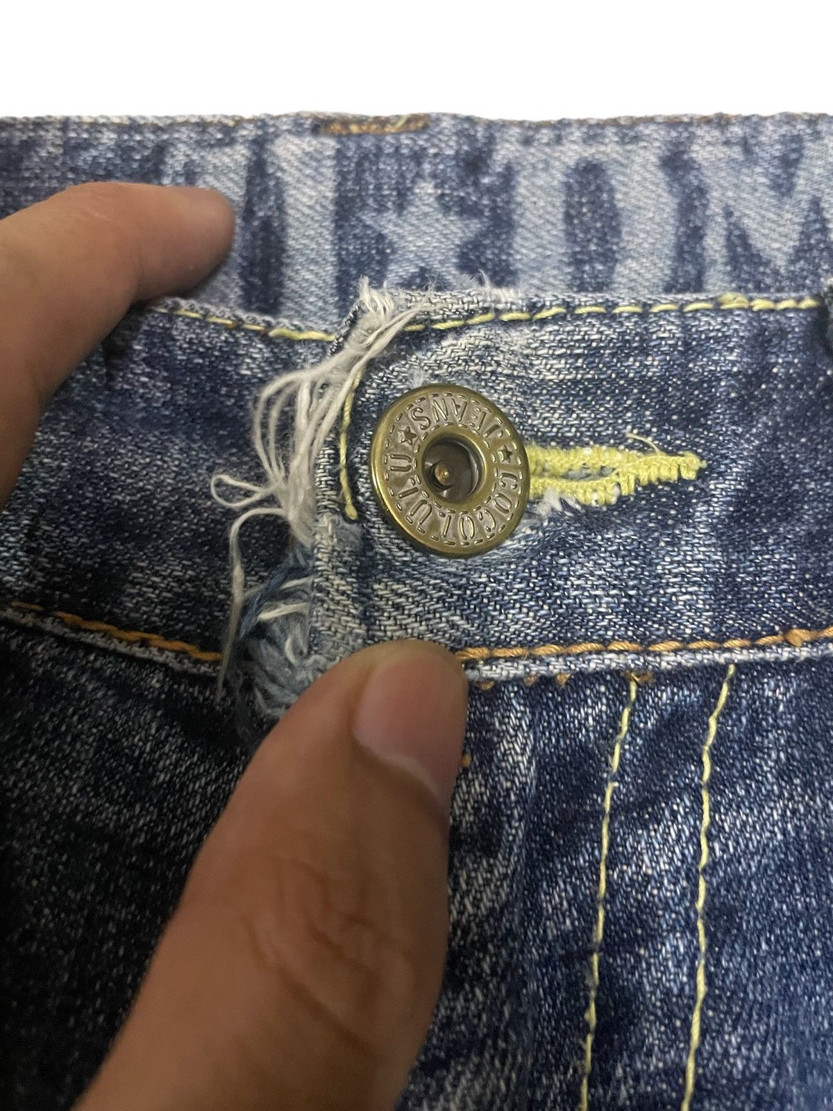 Japanese Brand Vintage Y2K Japanese Cocolulu Spellout Loose Cut Jeans Size US 33 - 6 Thumbnail