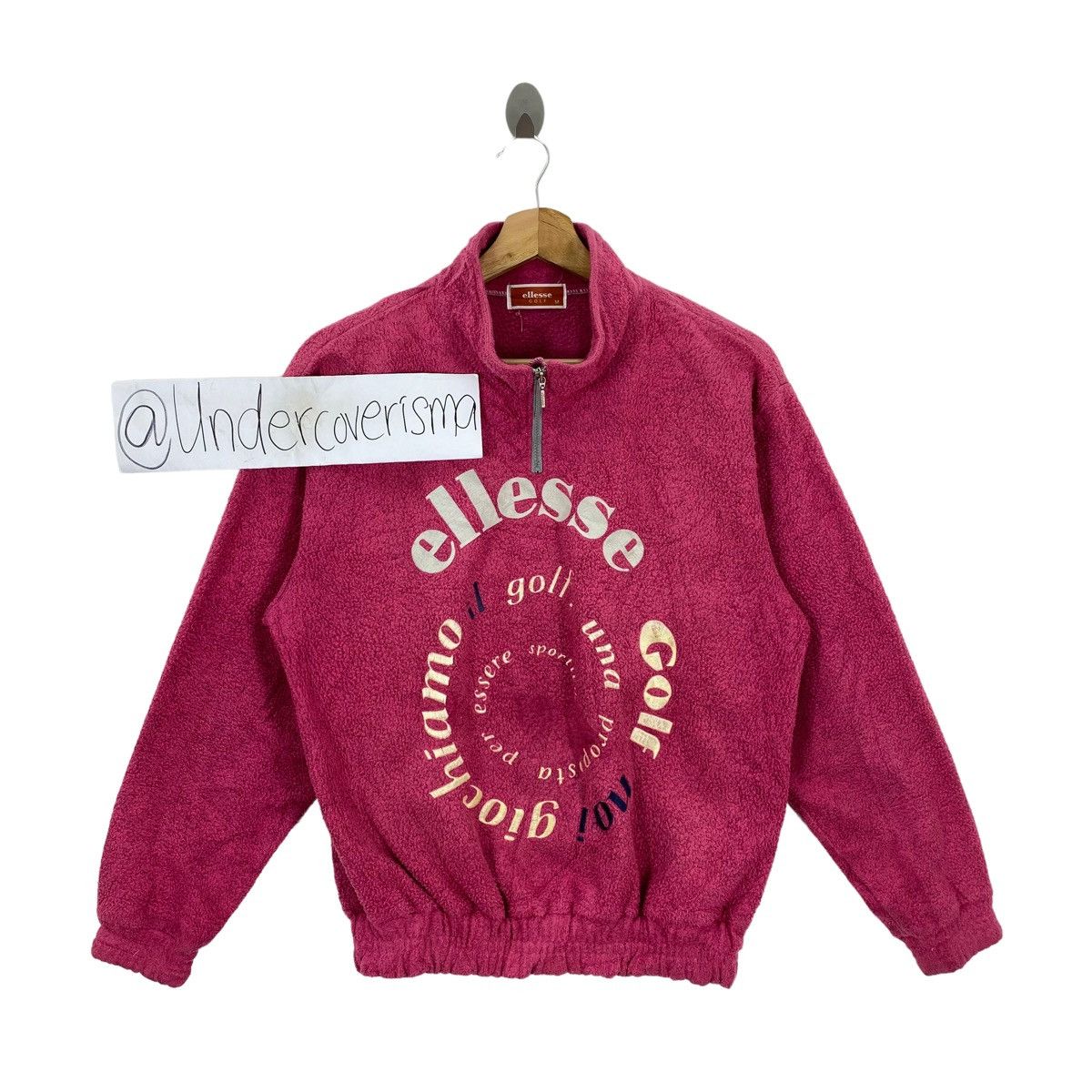 Ellesse Vintage ELLESSE GOLF Brand Print Design Pink Fleece Bomber Size US M / EU 48-50 / 2 - 1 Thumbnail