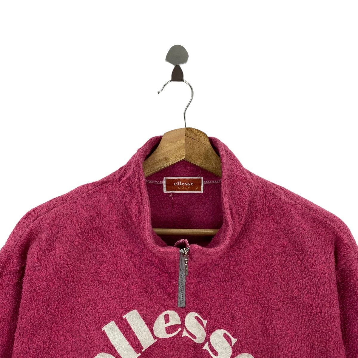 Ellesse Vintage ELLESSE GOLF Brand Print Design Pink Fleece Bomber Size US M / EU 48-50 / 2 - 2 Thumbnail