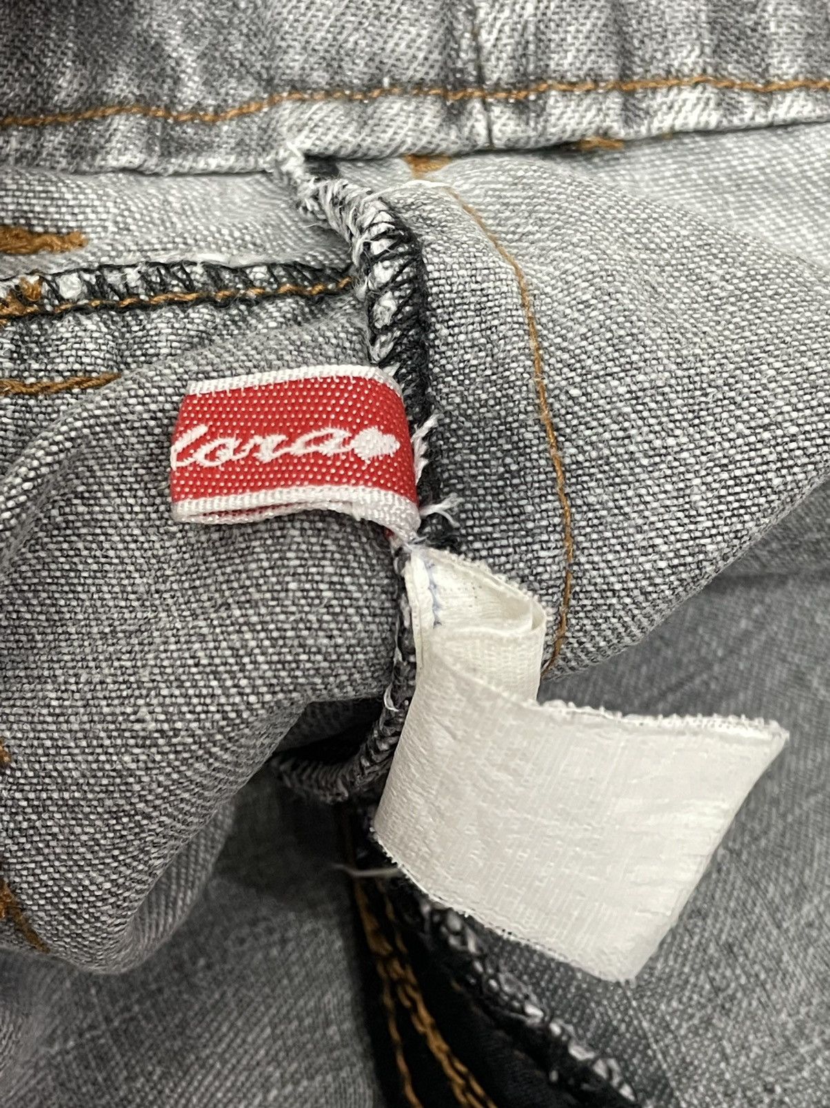 Japanese Brand 🔥80’s PENDORA Patchwork Frayed Flared Hysteric Style Size US 26 / EU 42 - 6 Thumbnail