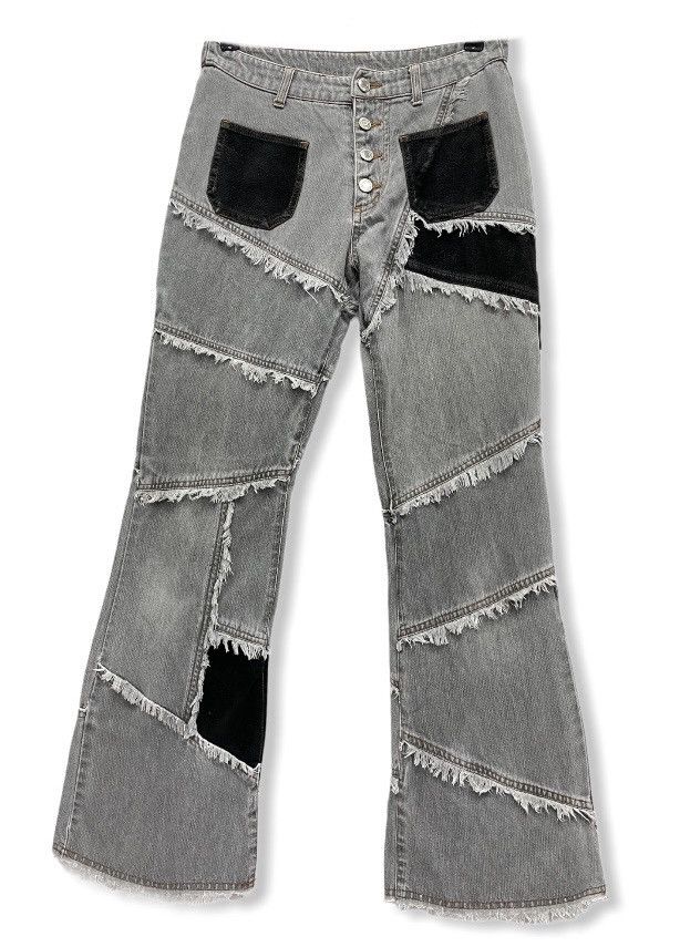 Japanese Brand 🔥80’s PENDORA Patchwork Frayed Flared Hysteric Style Size US 26 / EU 42 - 2 Thumbnail