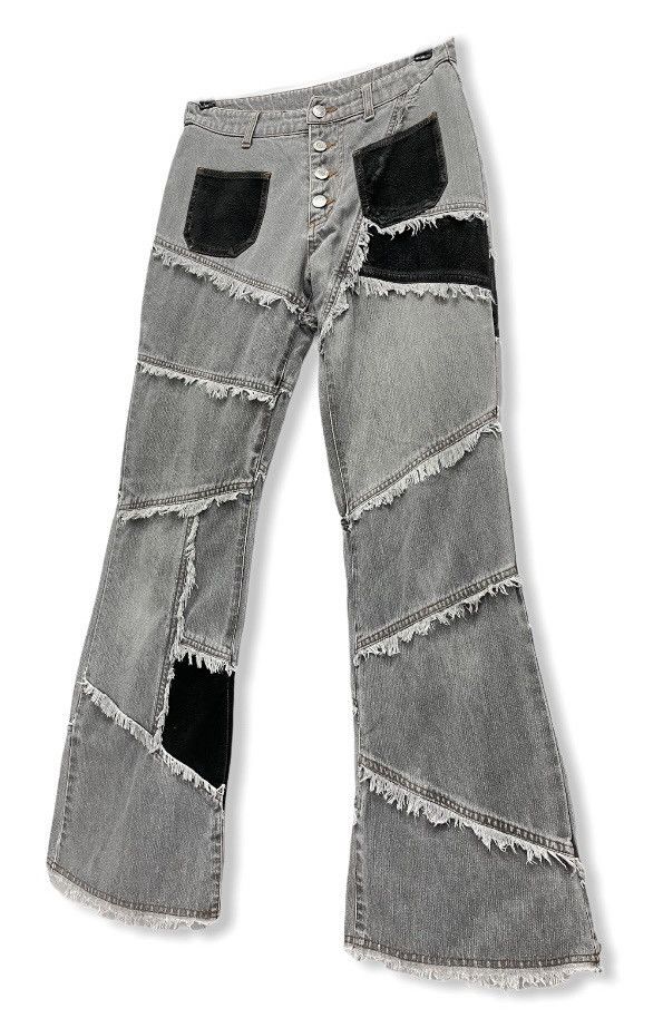 image of Dope x Vintage 80’S Pendora Patchwork Frayed Flared Hysteric Style in Grey, Men's (Size 26)