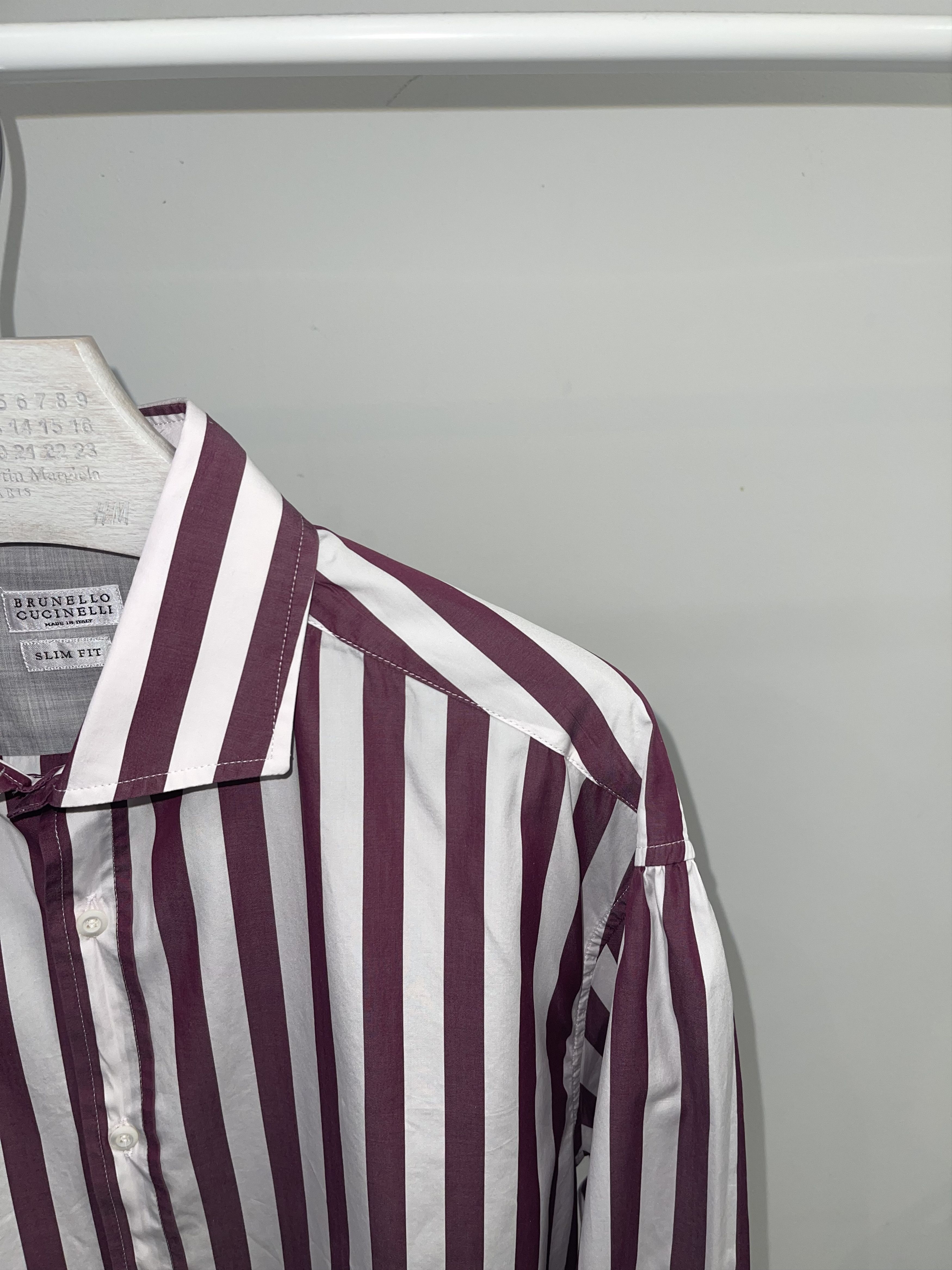Brunello Cucinelli DS! Brunello Cucinelli Striped Button Up Shirt Size US XL / EU 56 / 4 - 2 Thumbnail