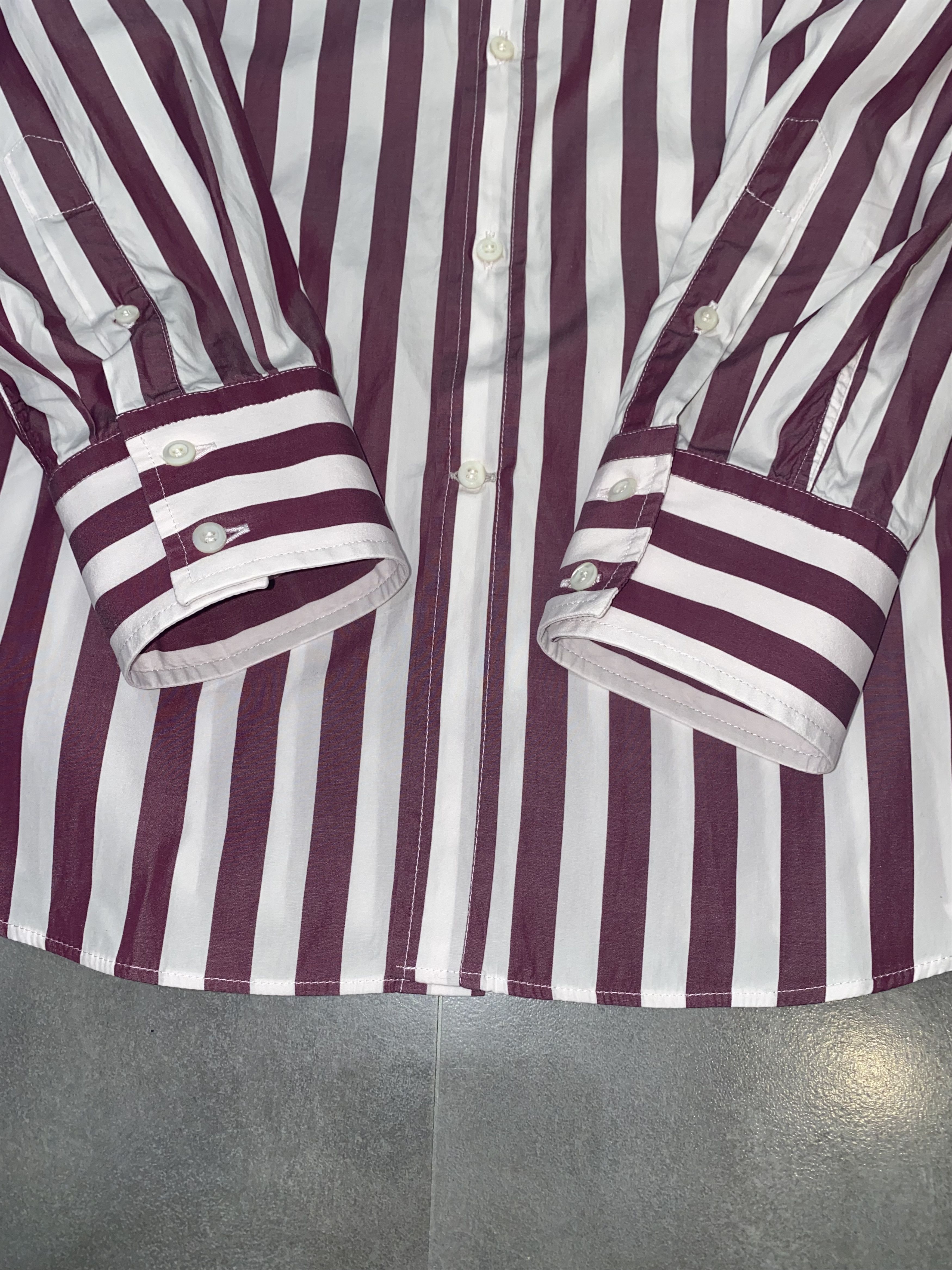 Brunello Cucinelli DS! Brunello Cucinelli Striped Button Up Shirt Size US XL / EU 56 / 4 - 10 Thumbnail