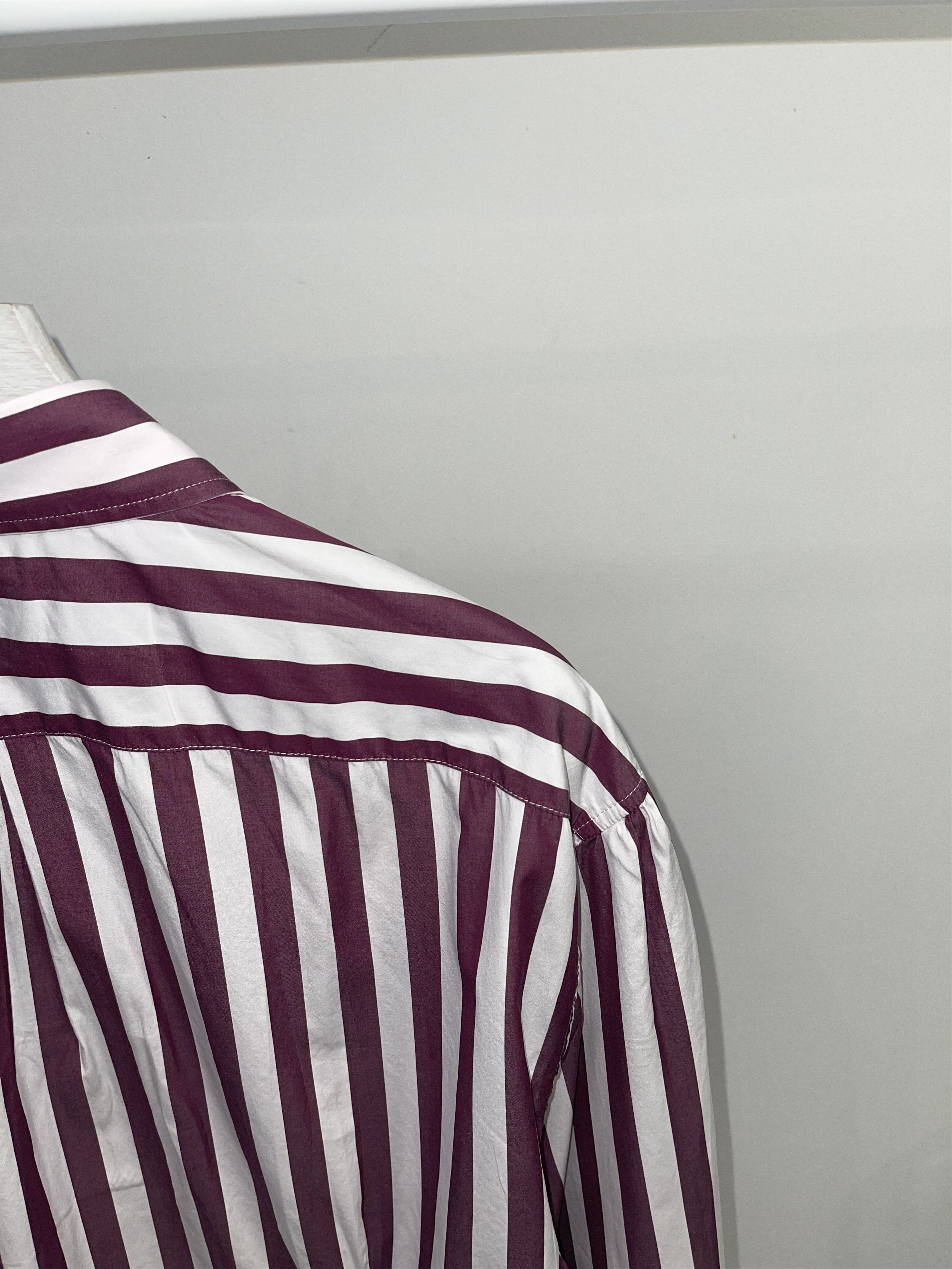 Brunello Cucinelli DS! Brunello Cucinelli Striped Button Up Shirt Size US XL / EU 56 / 4 - 5 Thumbnail