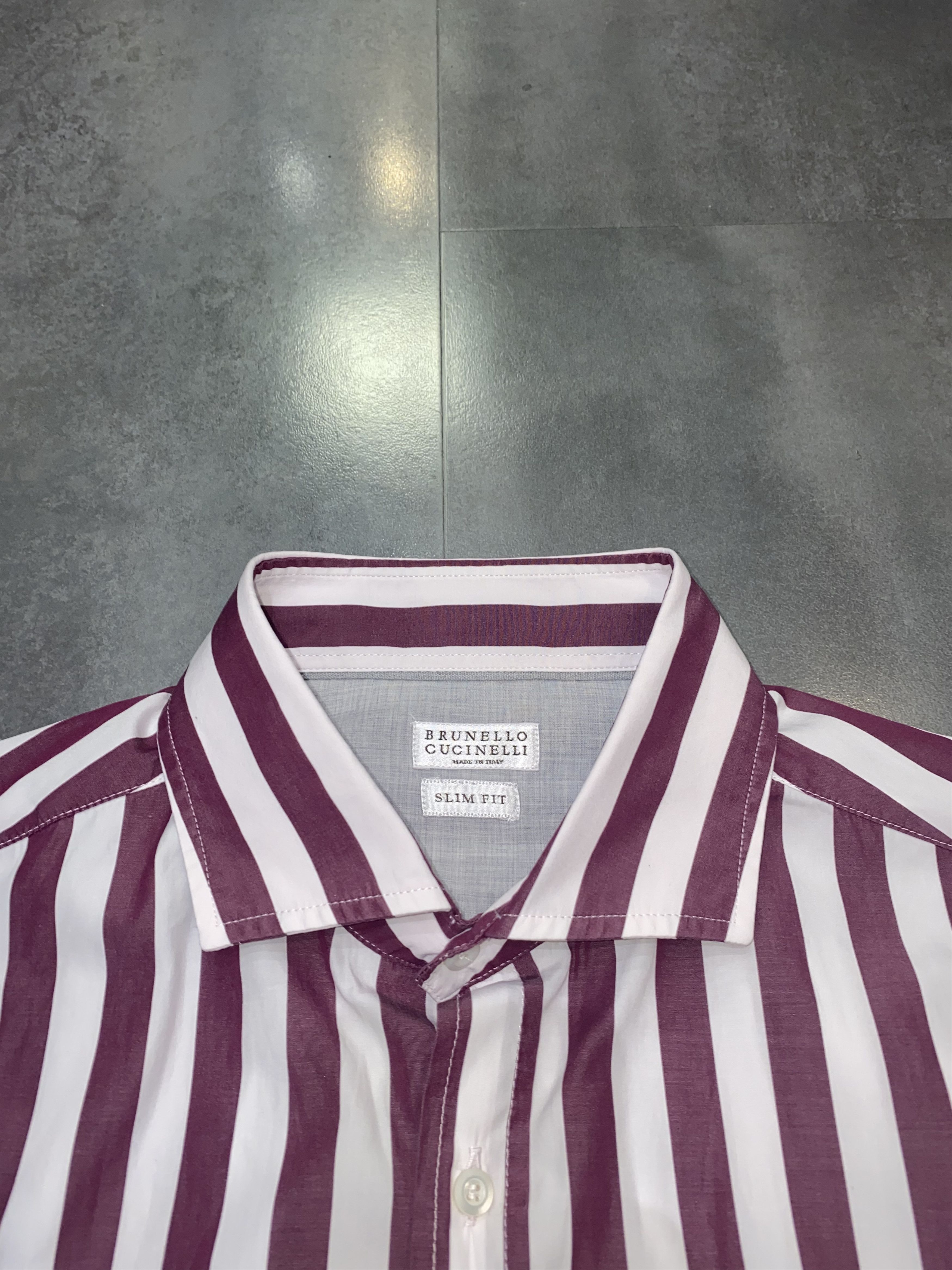 Brunello Cucinelli DS! Brunello Cucinelli Striped Button Up Shirt Size US XL / EU 56 / 4 - 9 Thumbnail