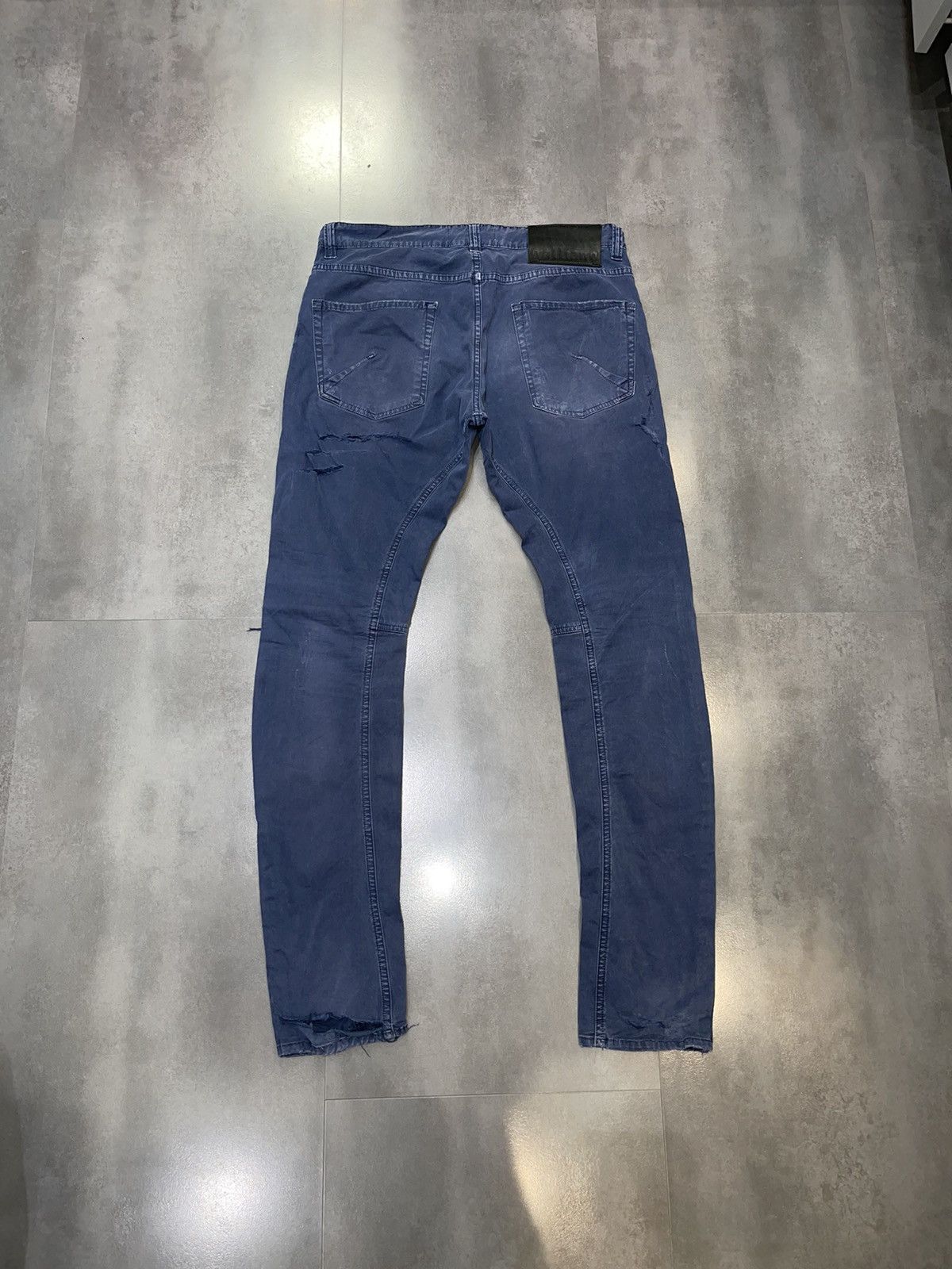 John Galliano Galliano Distressed Dark Navy Biker Denim Pants Size US 34 / EU 50 - 8 Thumbnail