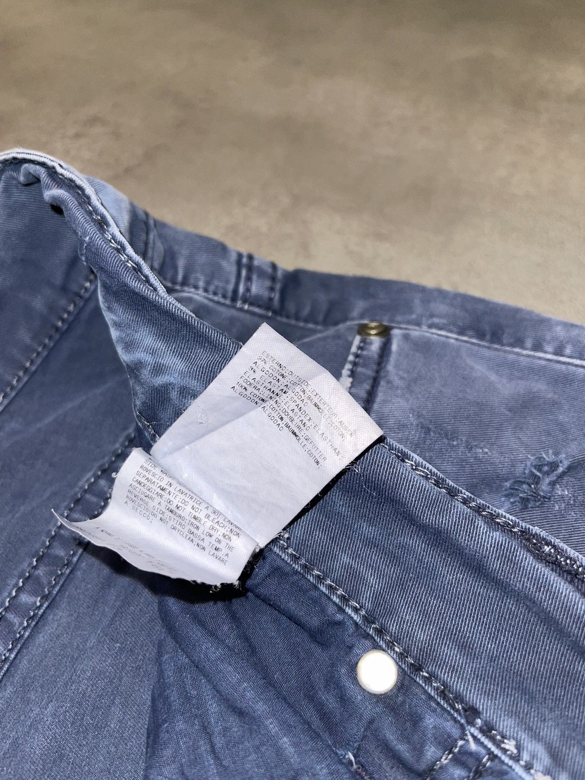 John Galliano Galliano Distressed Dark Navy Biker Denim Pants Size US 34 / EU 50 - 14 Thumbnail