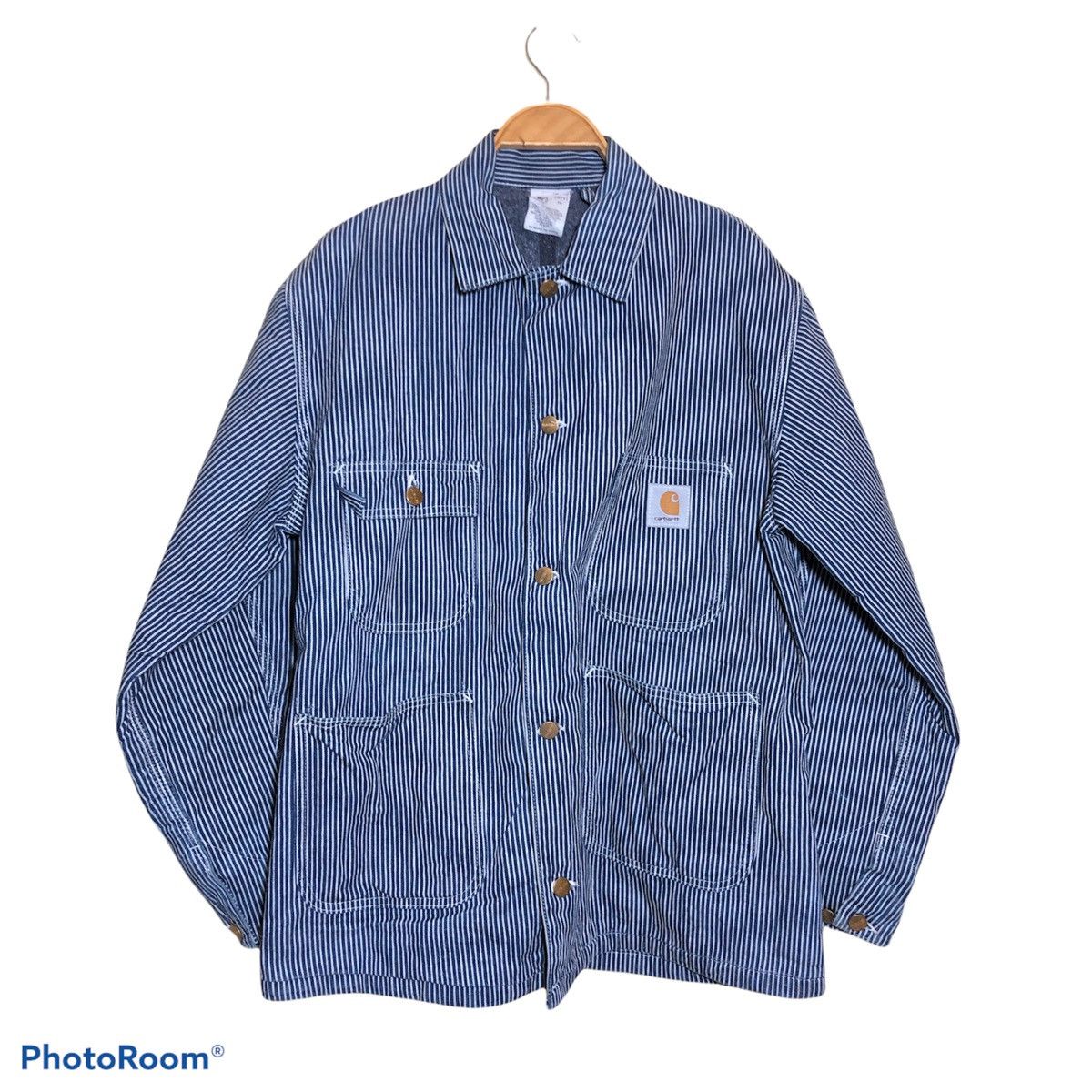 Vintage CARHATT WIP Michigan Chore Jacket hickory stripe