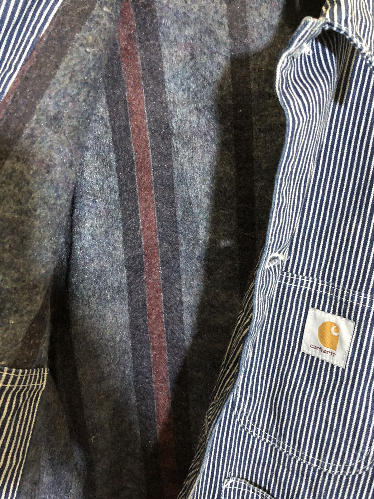 Carhartt × Carhartt Wip Vintage CARHATT WIP Michigan Chore Jacket hickory stripe Size US L / EU 52-54 / 3 - 13 Thumbnail