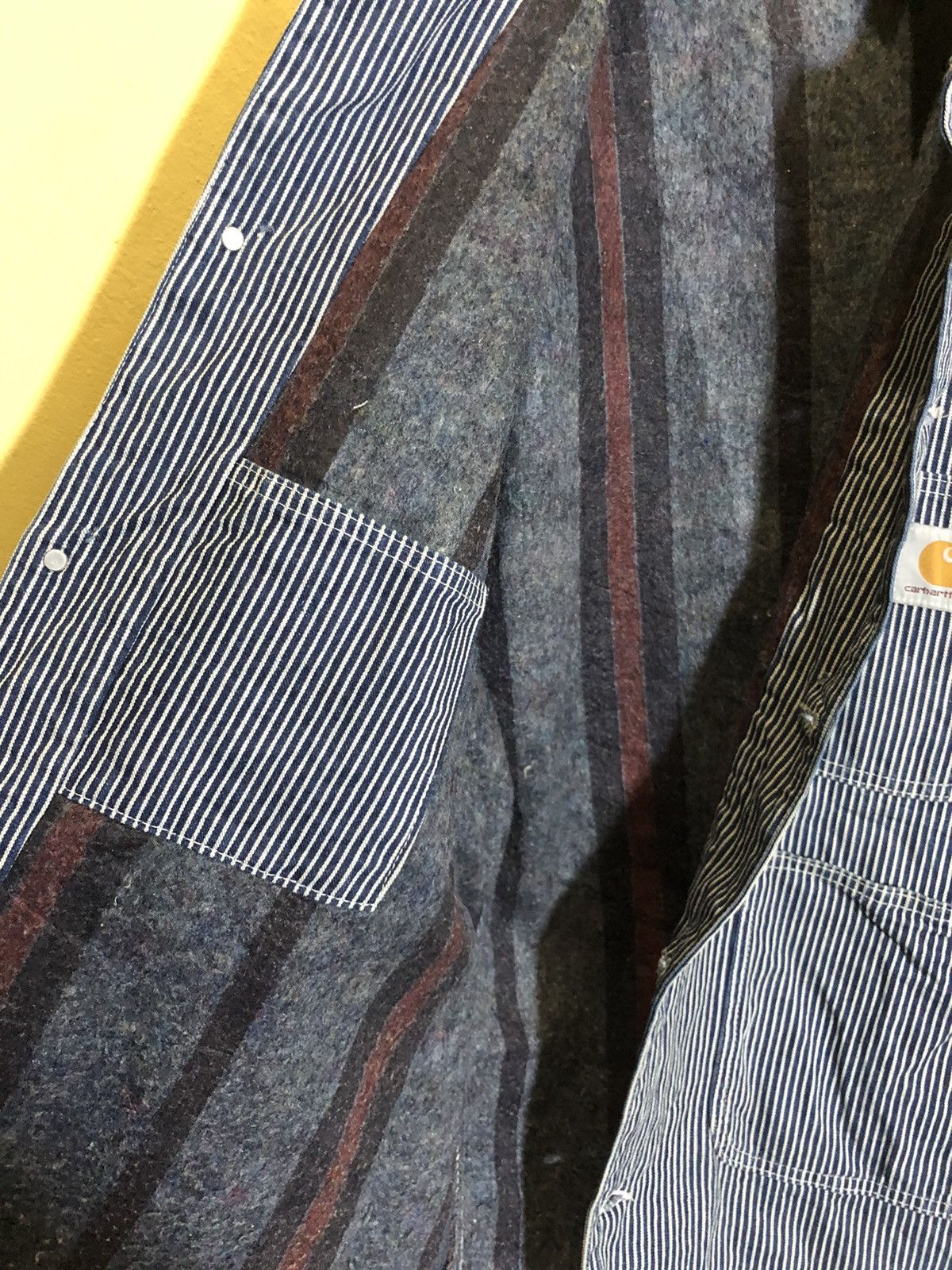 Carhartt × Carhartt Wip Vintage CARHATT WIP Michigan Chore Jacket hickory stripe Size US L / EU 52-54 / 3 - 12 Thumbnail