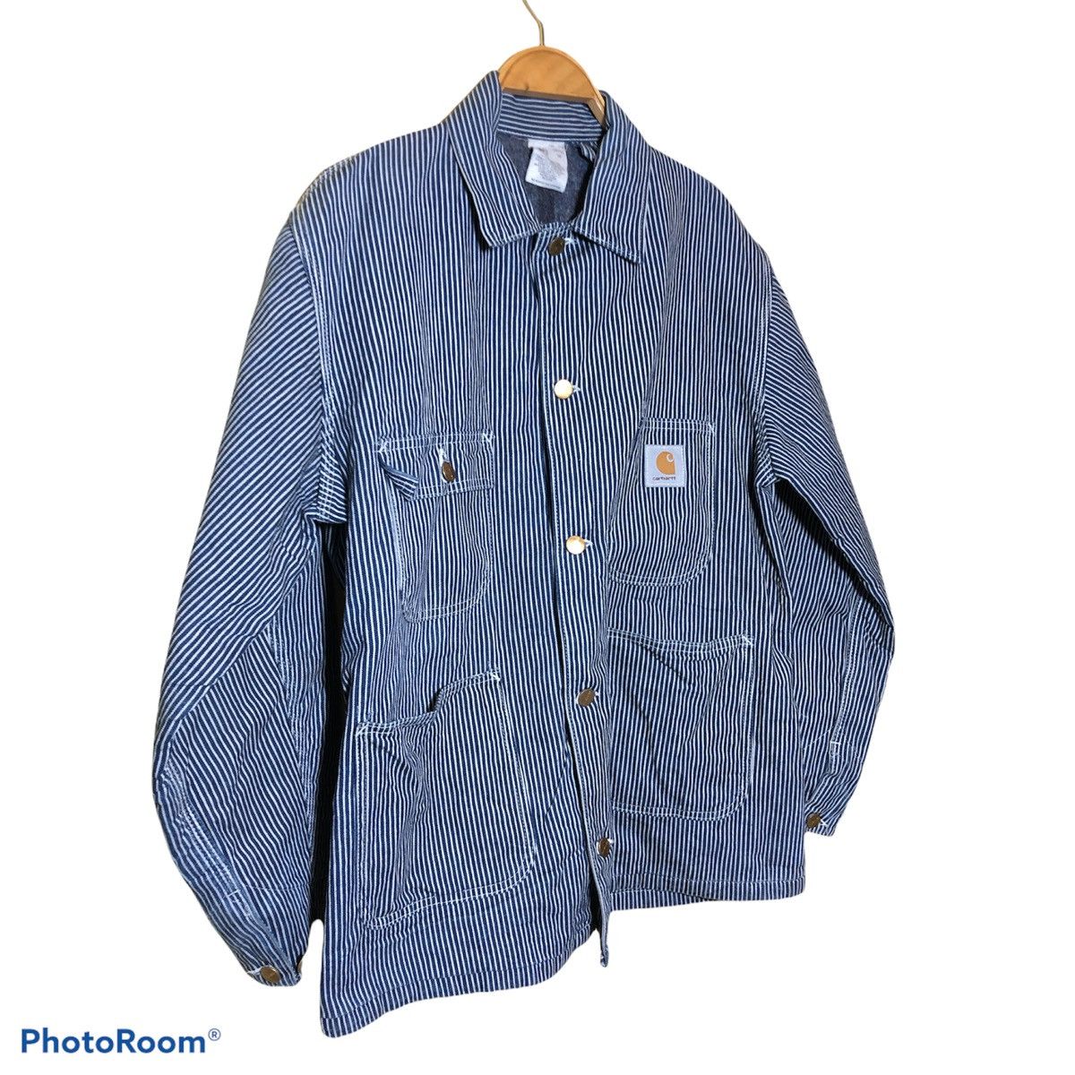 Carhartt × Carhartt Wip Vintage CARHATT WIP Michigan Chore Jacket hickory stripe Size US L / EU 52-54 / 3 - 2 Thumbnail