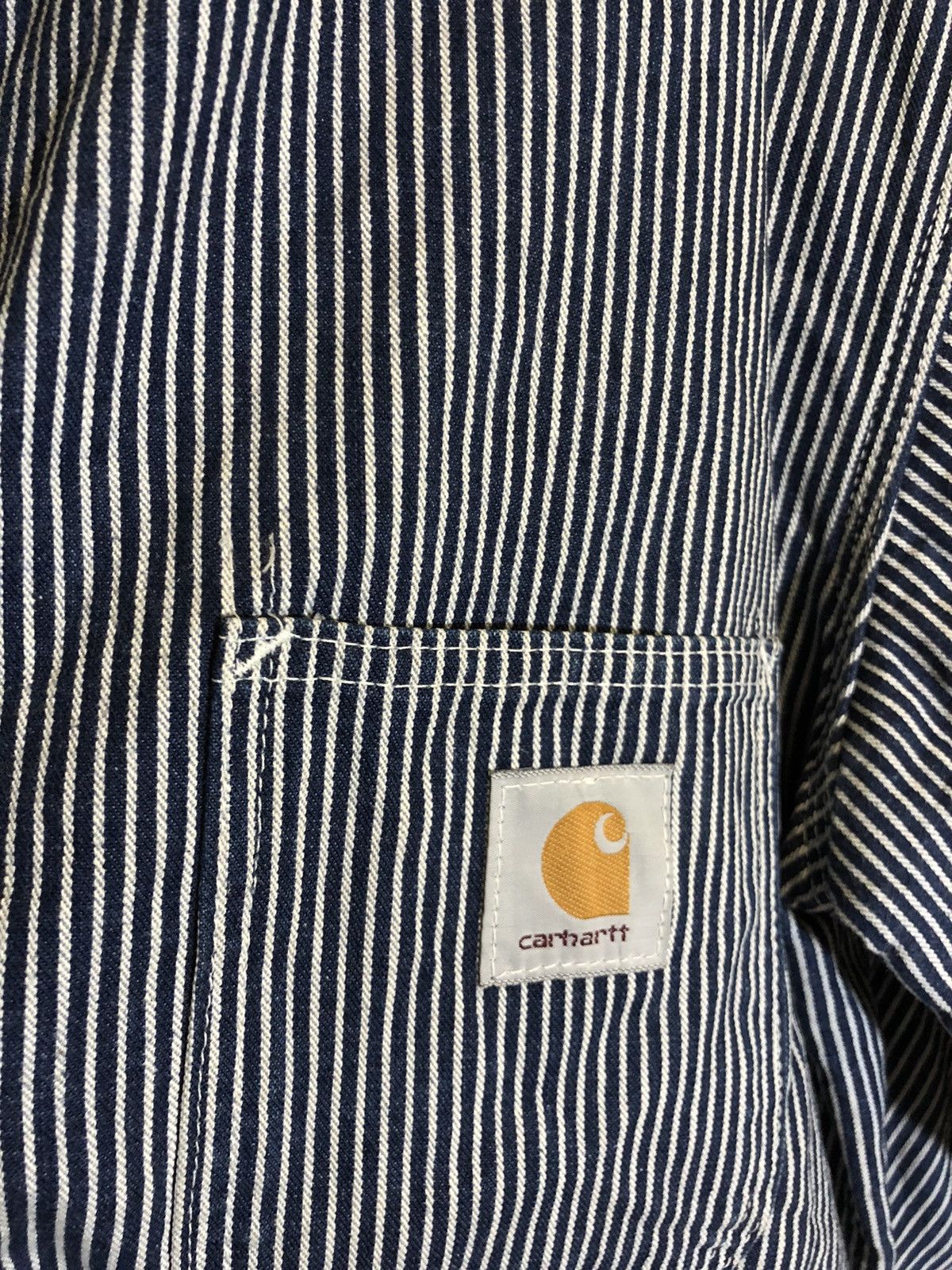 Carhartt × Carhartt Wip Vintage CARHATT WIP Michigan Chore Jacket hickory stripe Size US L / EU 52-54 / 3 - 11 Thumbnail