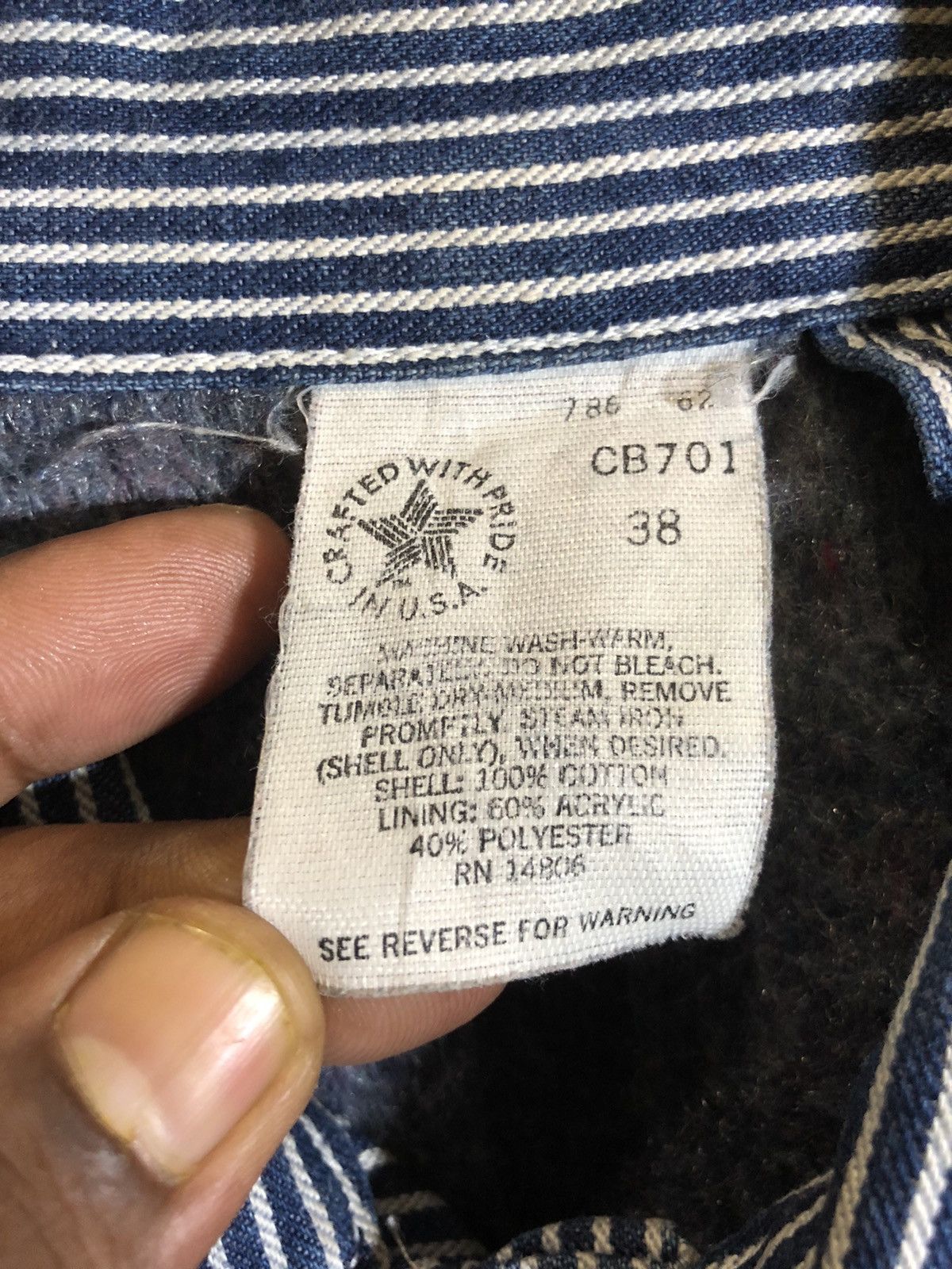 Carhartt × Carhartt Wip Vintage CARHATT WIP Michigan Chore Jacket hickory stripe Size US L / EU 52-54 / 3 - 9 Thumbnail