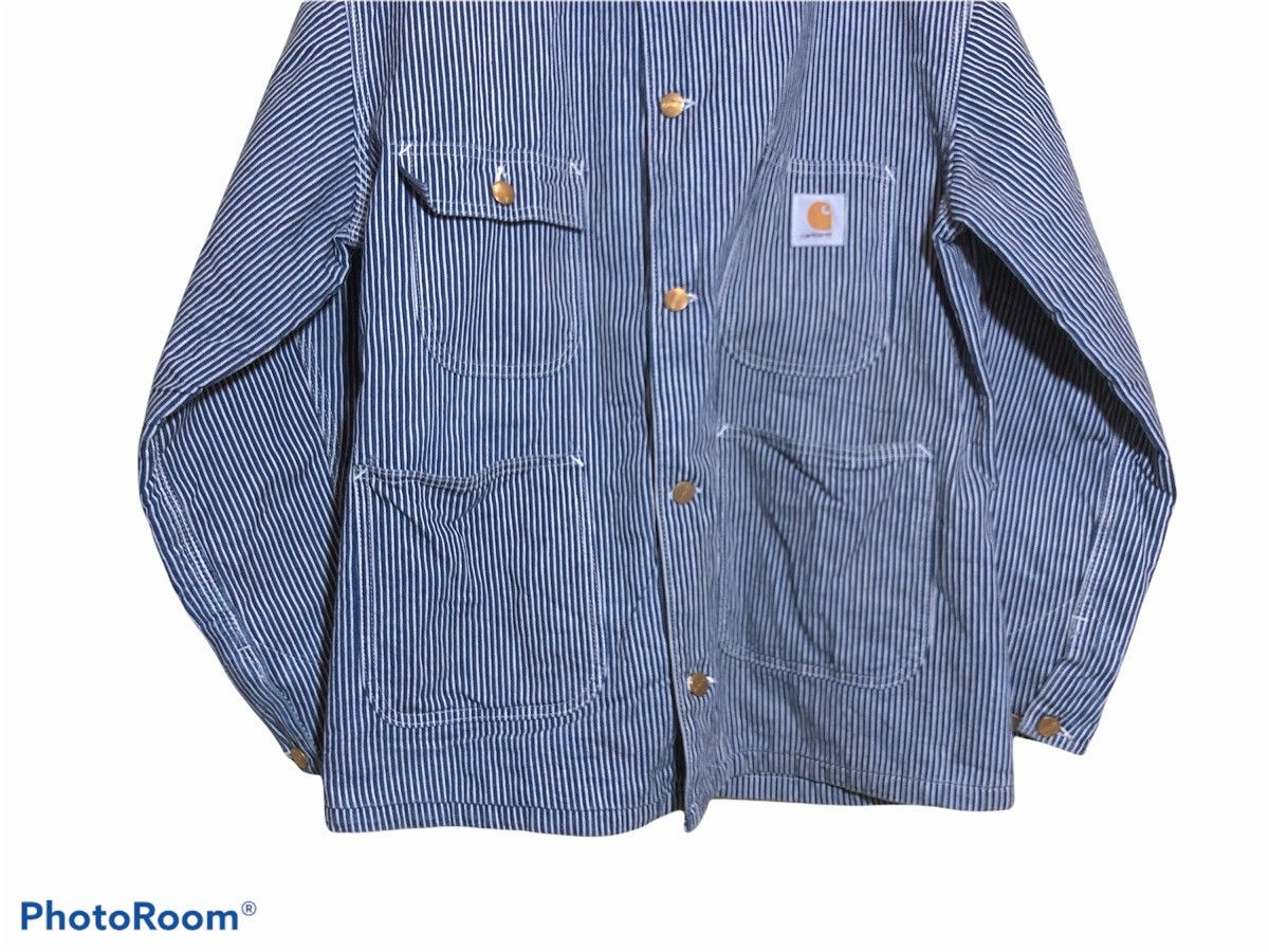 Carhartt × Carhartt Wip Vintage CARHATT WIP Michigan Chore Jacket hickory stripe Size US L / EU 52-54 / 3 - 5 Thumbnail